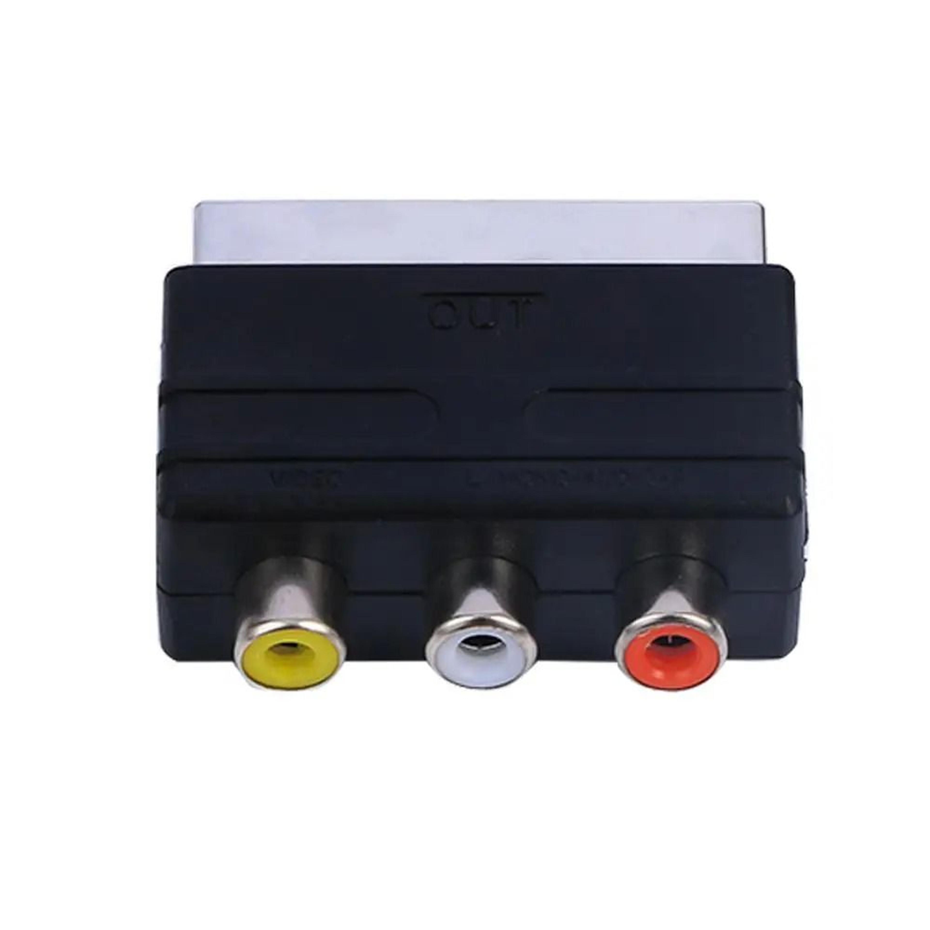 scart male to 3 rca female composite adapter