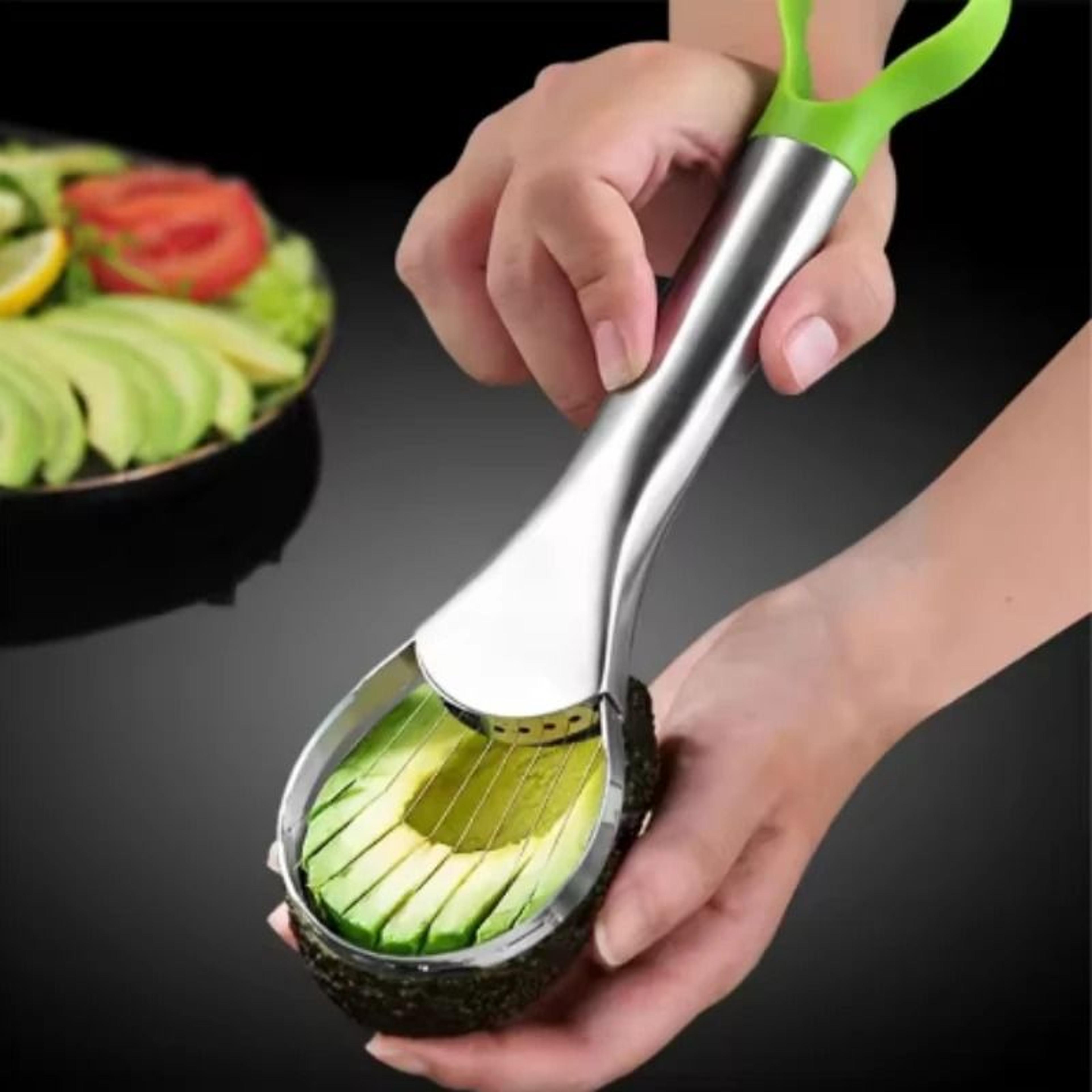 2-in-1 stainless steel avocado precision slicer & peeler