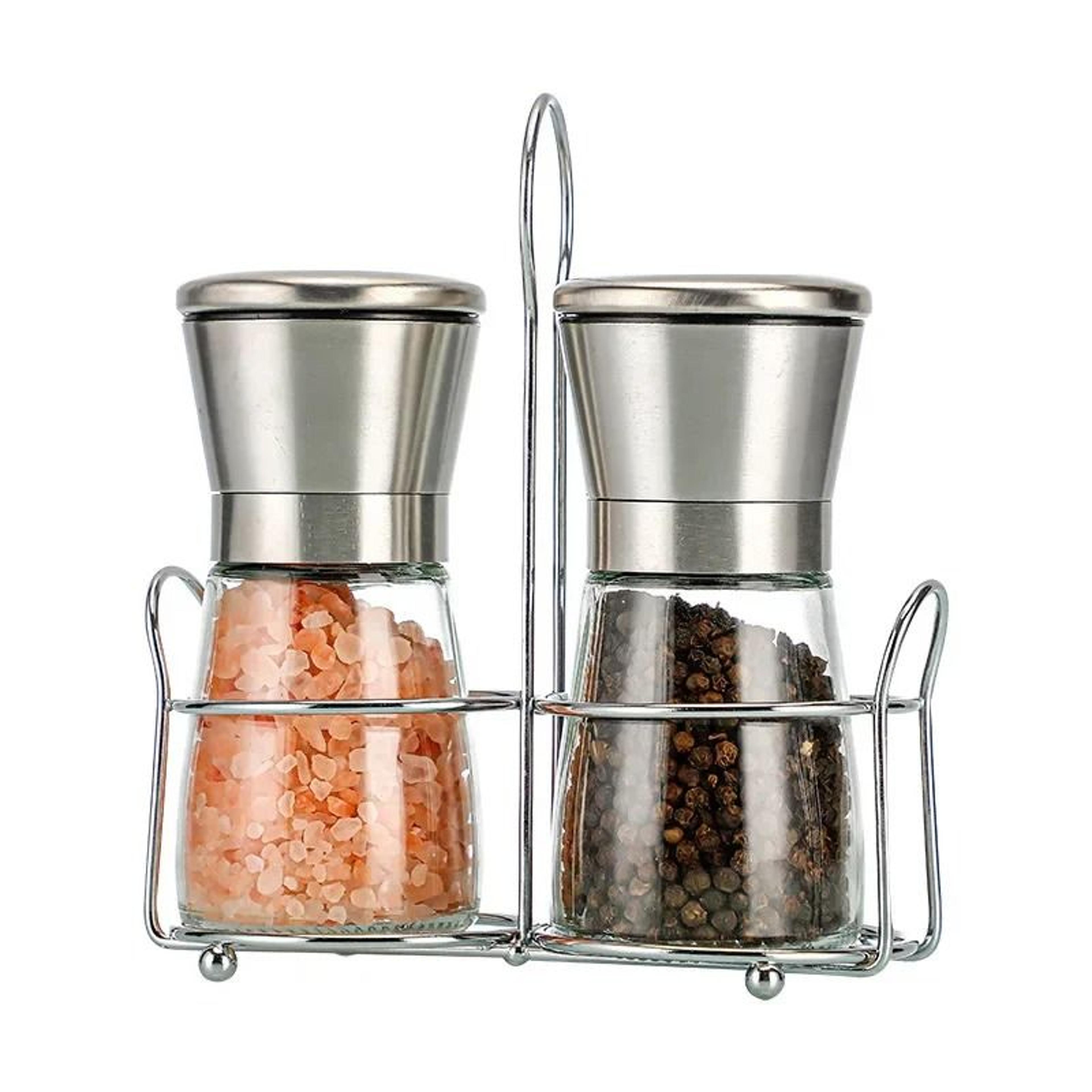 ergonomic stainless steel spice mill with adjustable ceramic core