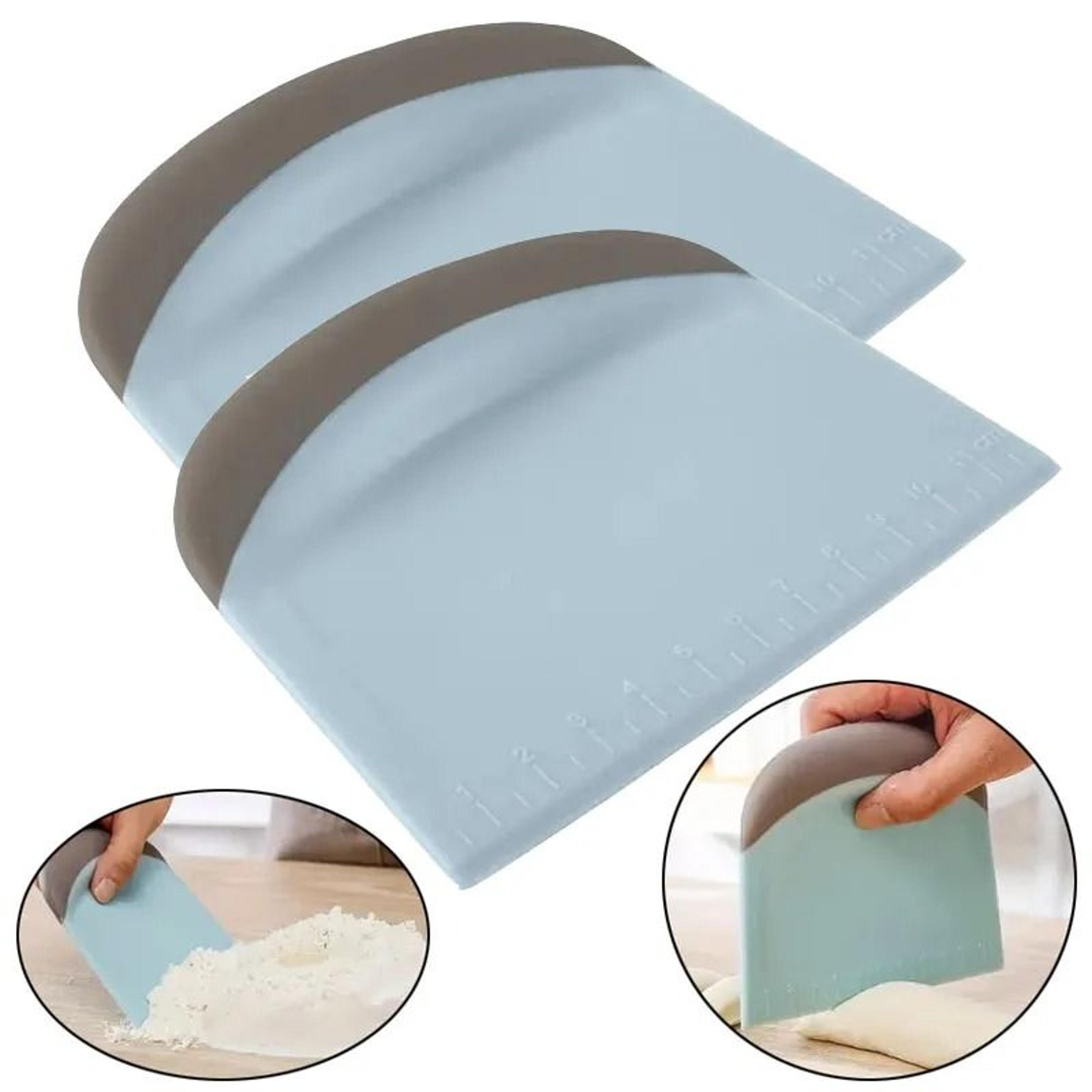 2-piece multipurpose dough scraper and soft-handle bench cutter