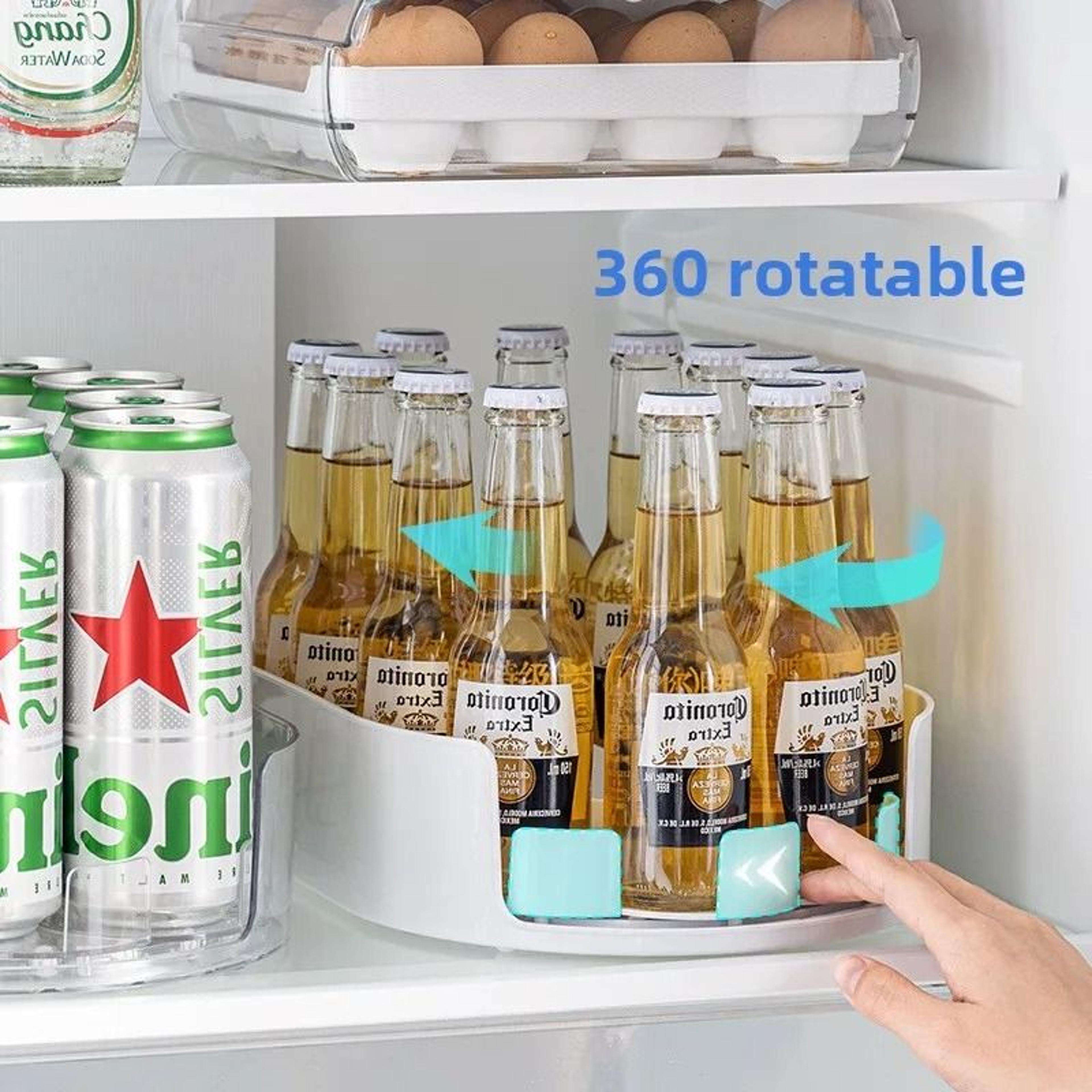 360° rotating multifunctional refrigerator storage box and spice organizer