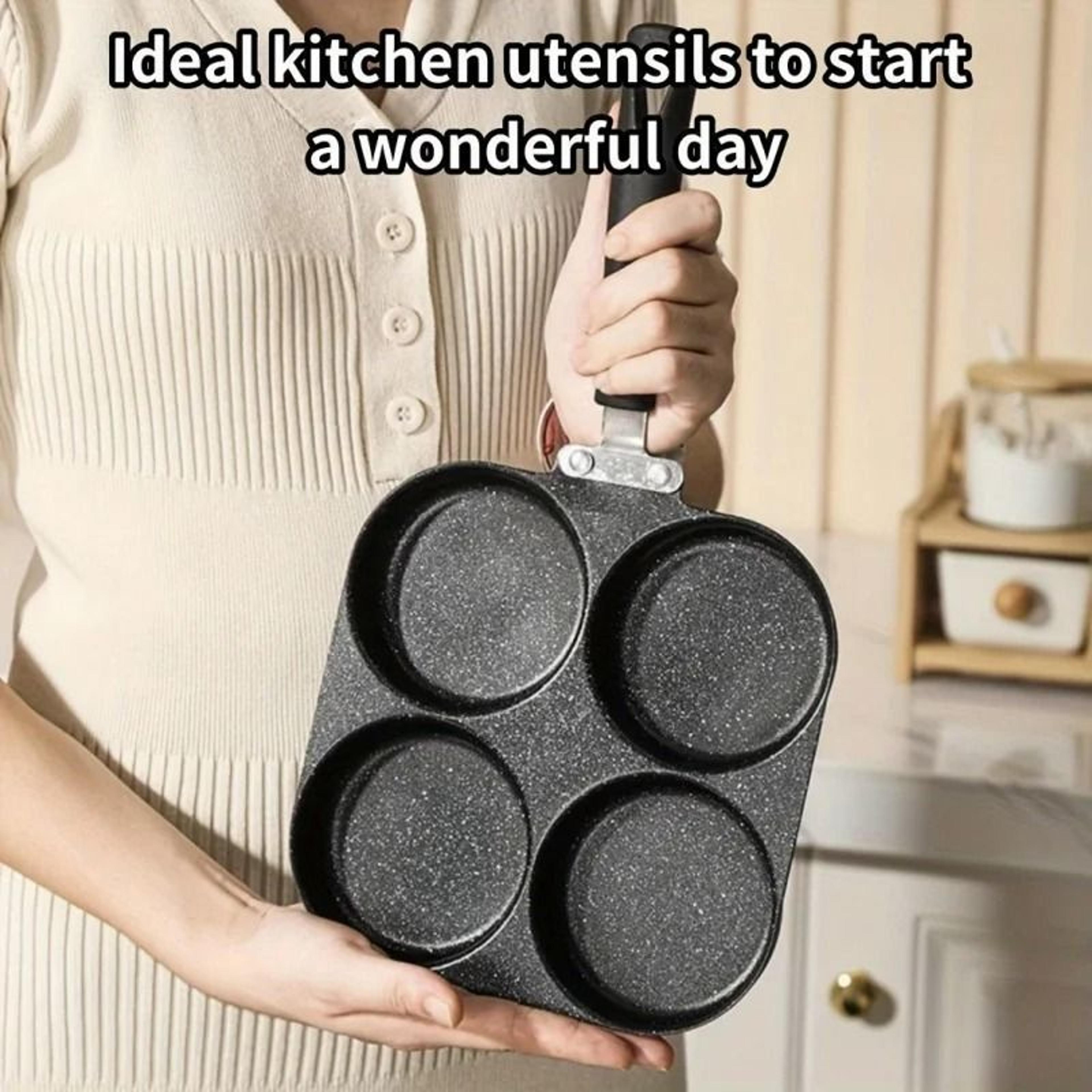 multi-section cast iron non-stick omelette & burger pan