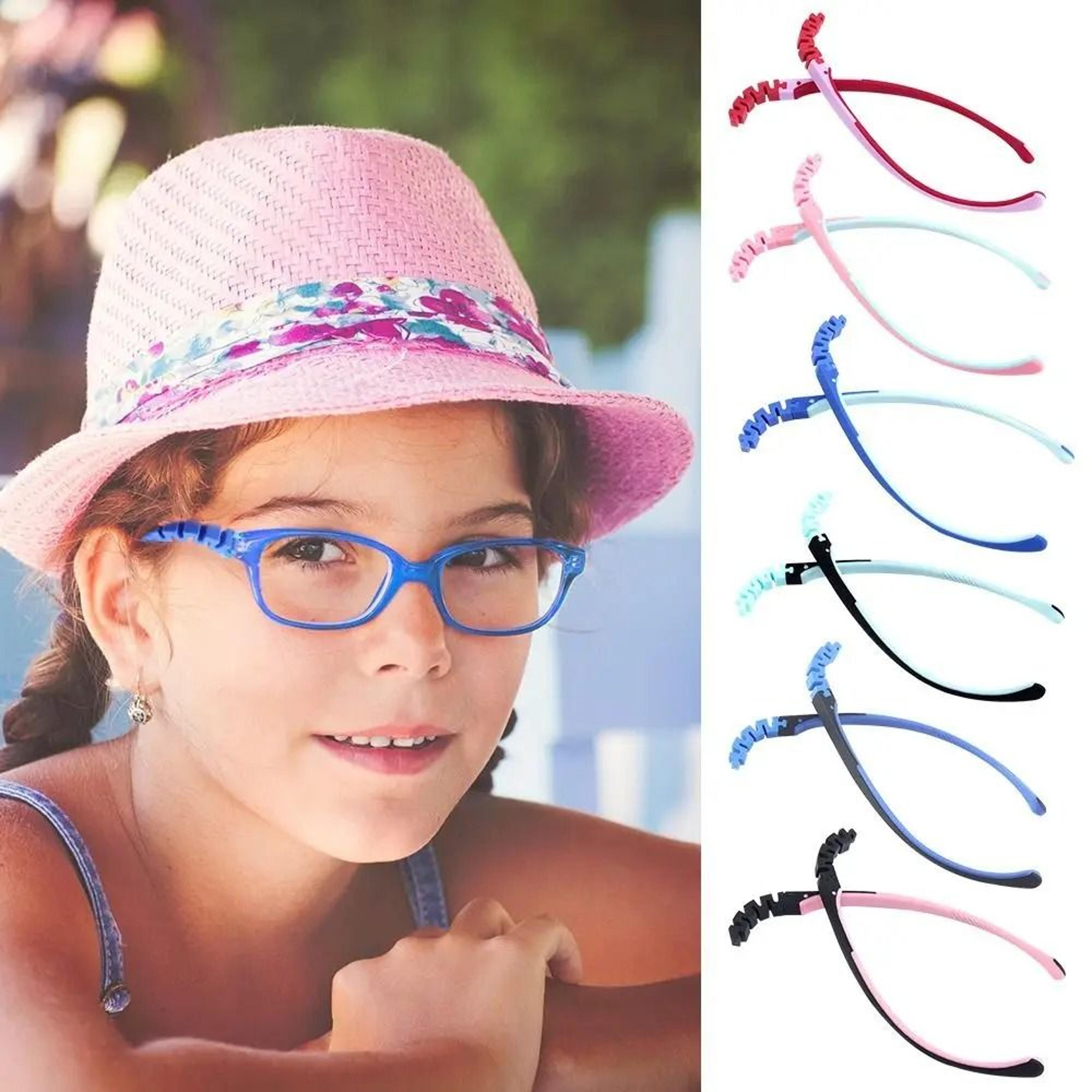 durable silicone snap-on childrens glasses arm and soft spectacle replacement