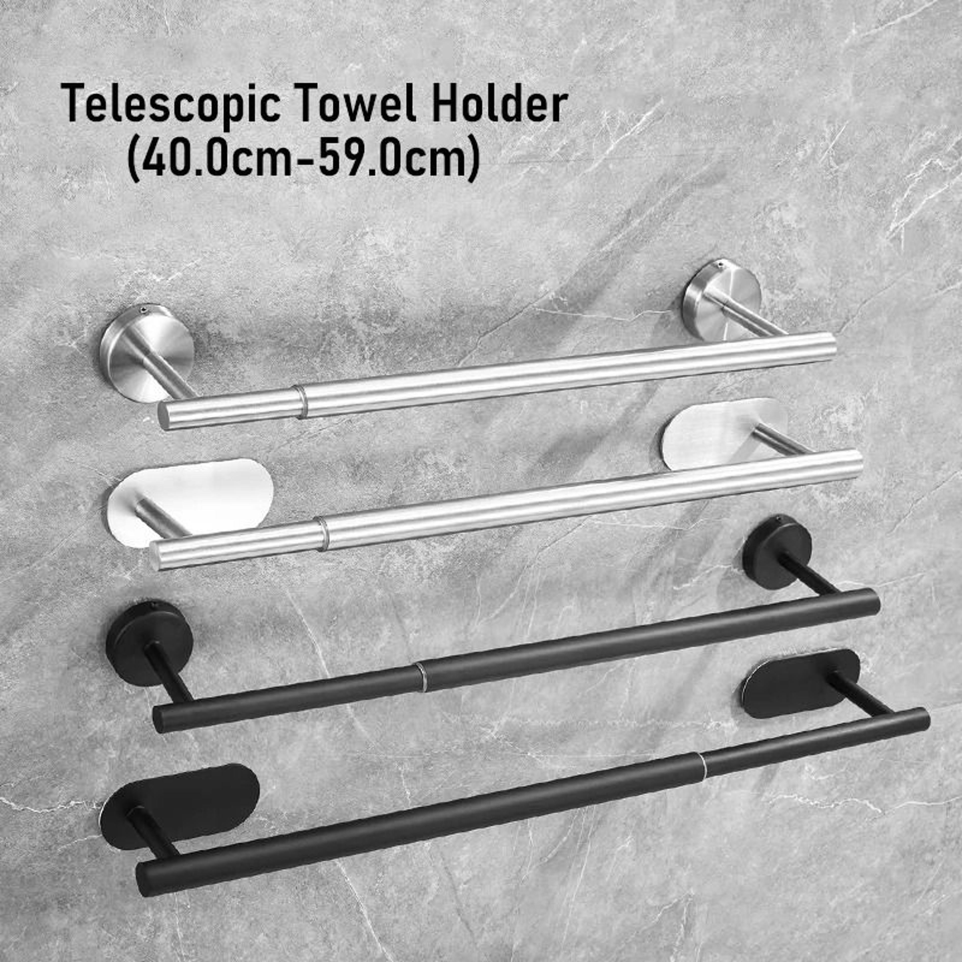 retractable matte black towel bar – sus304 stainless steel bathroom hanging rack