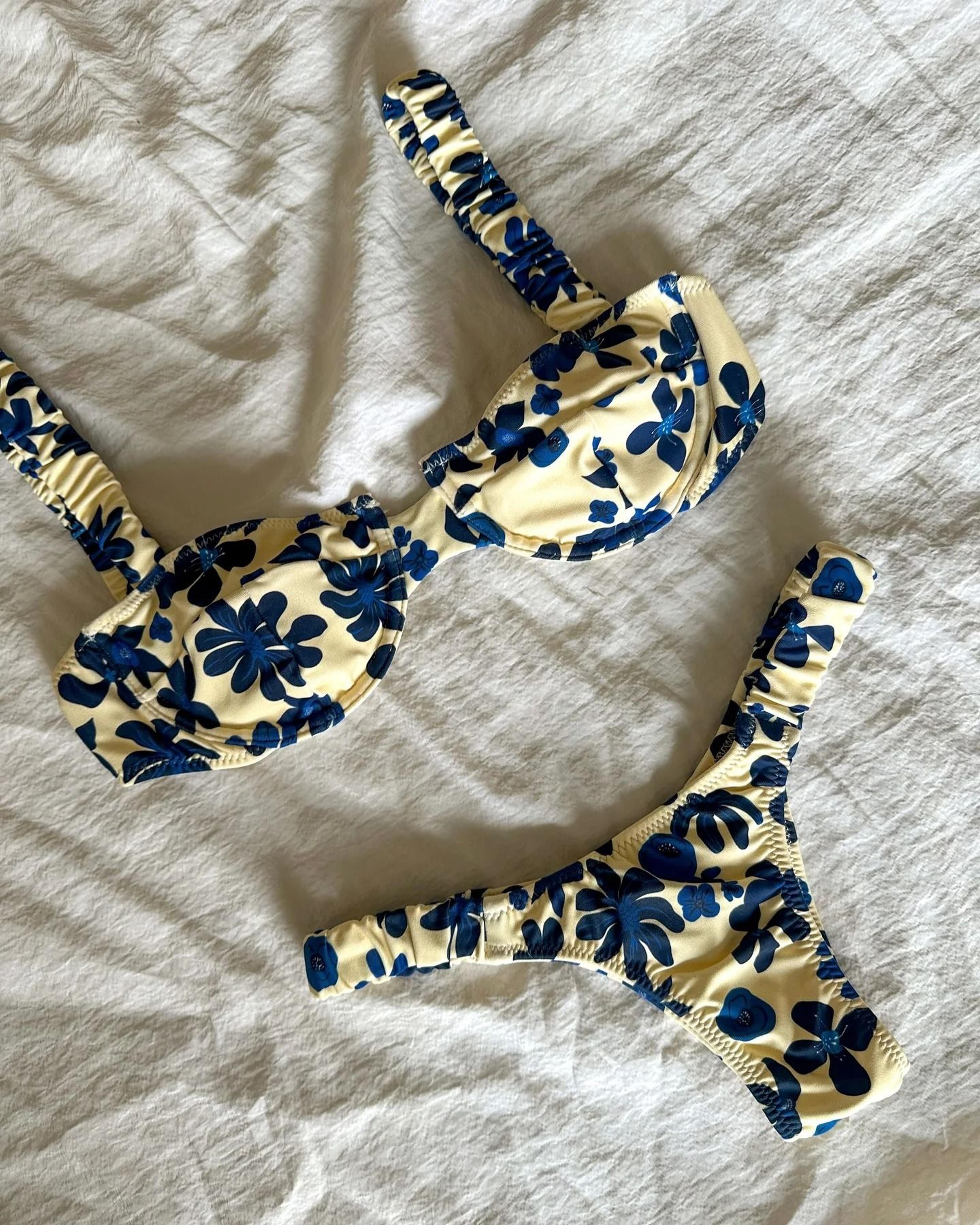 high-waist printed bikini set – push-up sculpting luxury swimwear