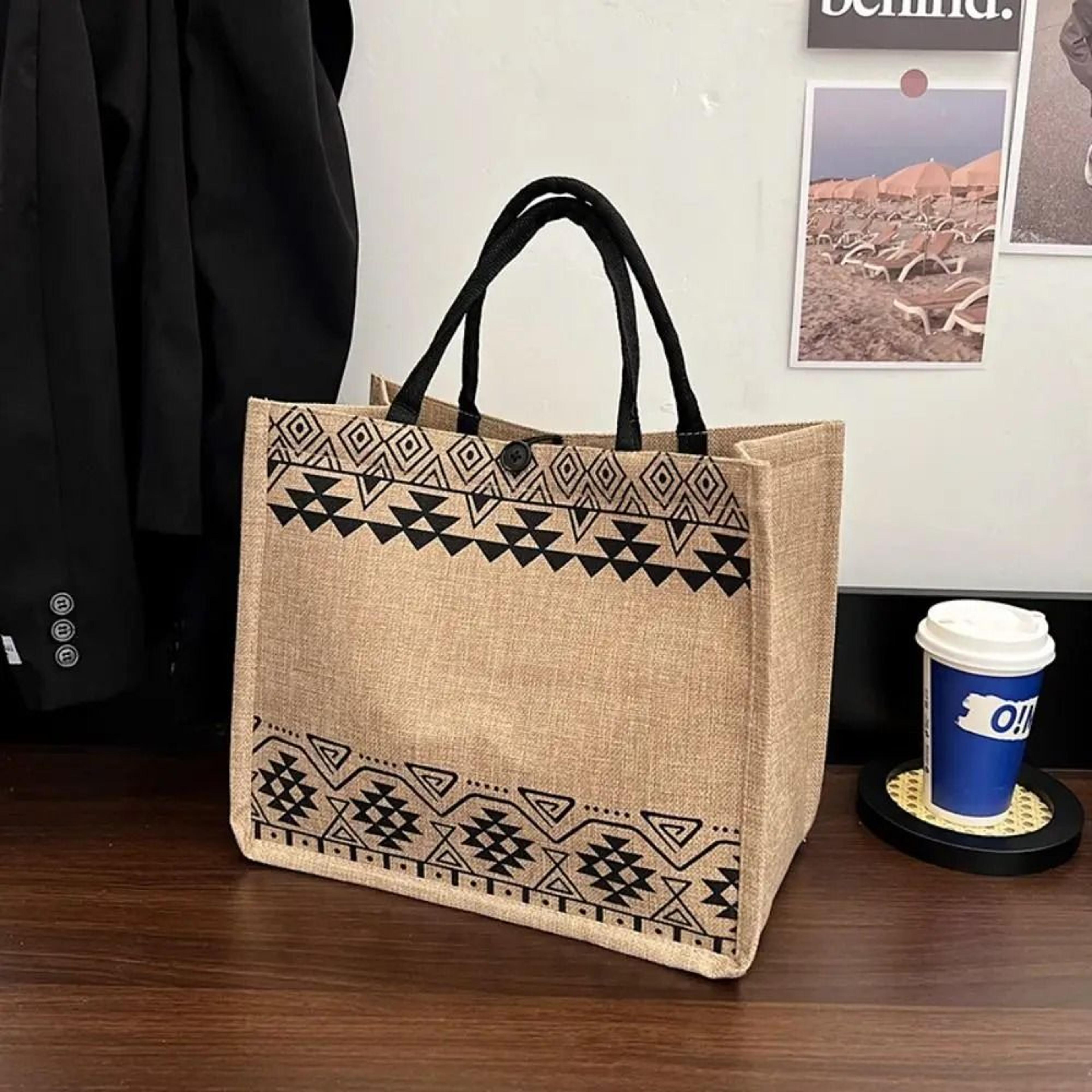 vintage korean canvas tote – eco-friendly national style shoulder bag