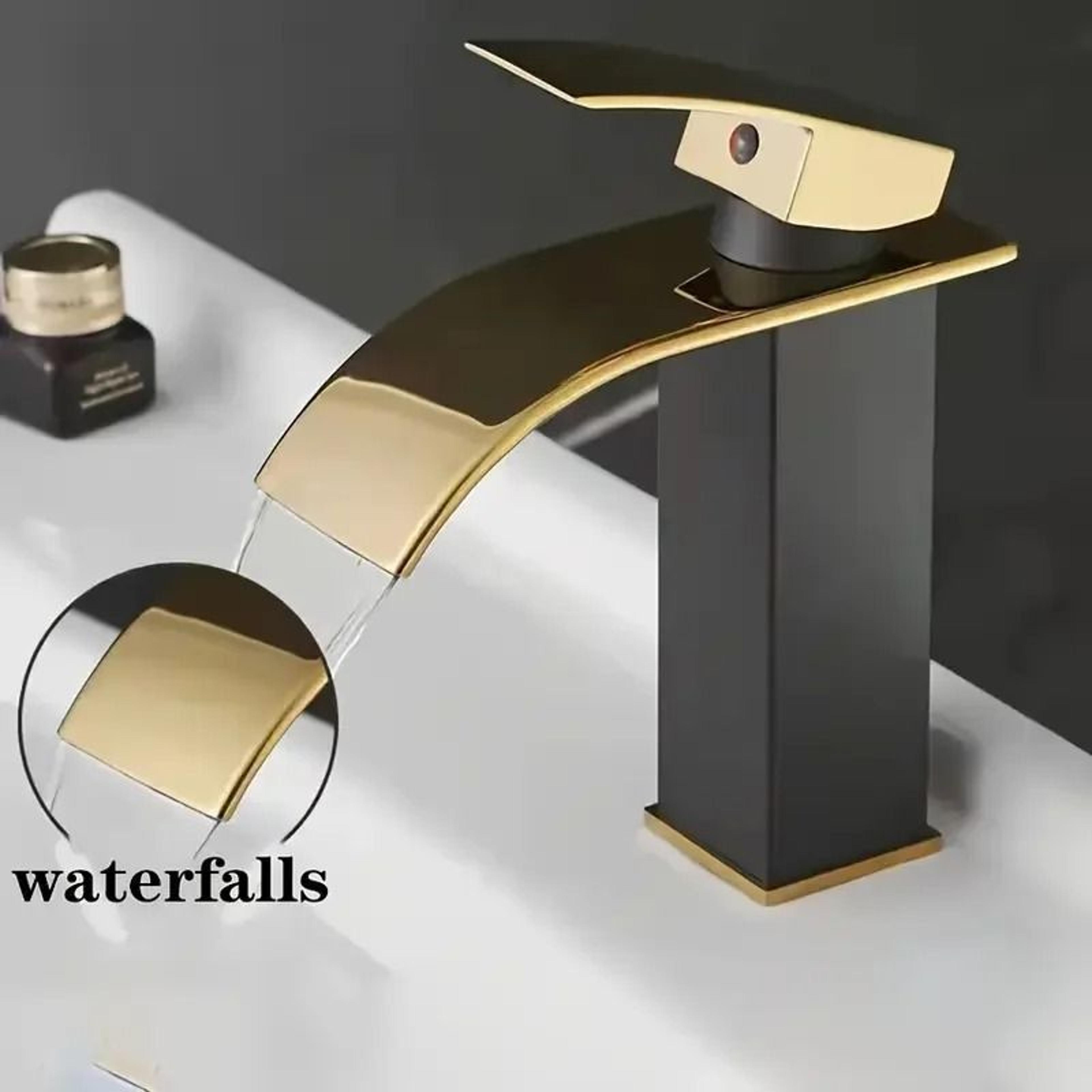 luxury waterfall basin mixer – hot & cold dual-control stainless steel bathroom faucet