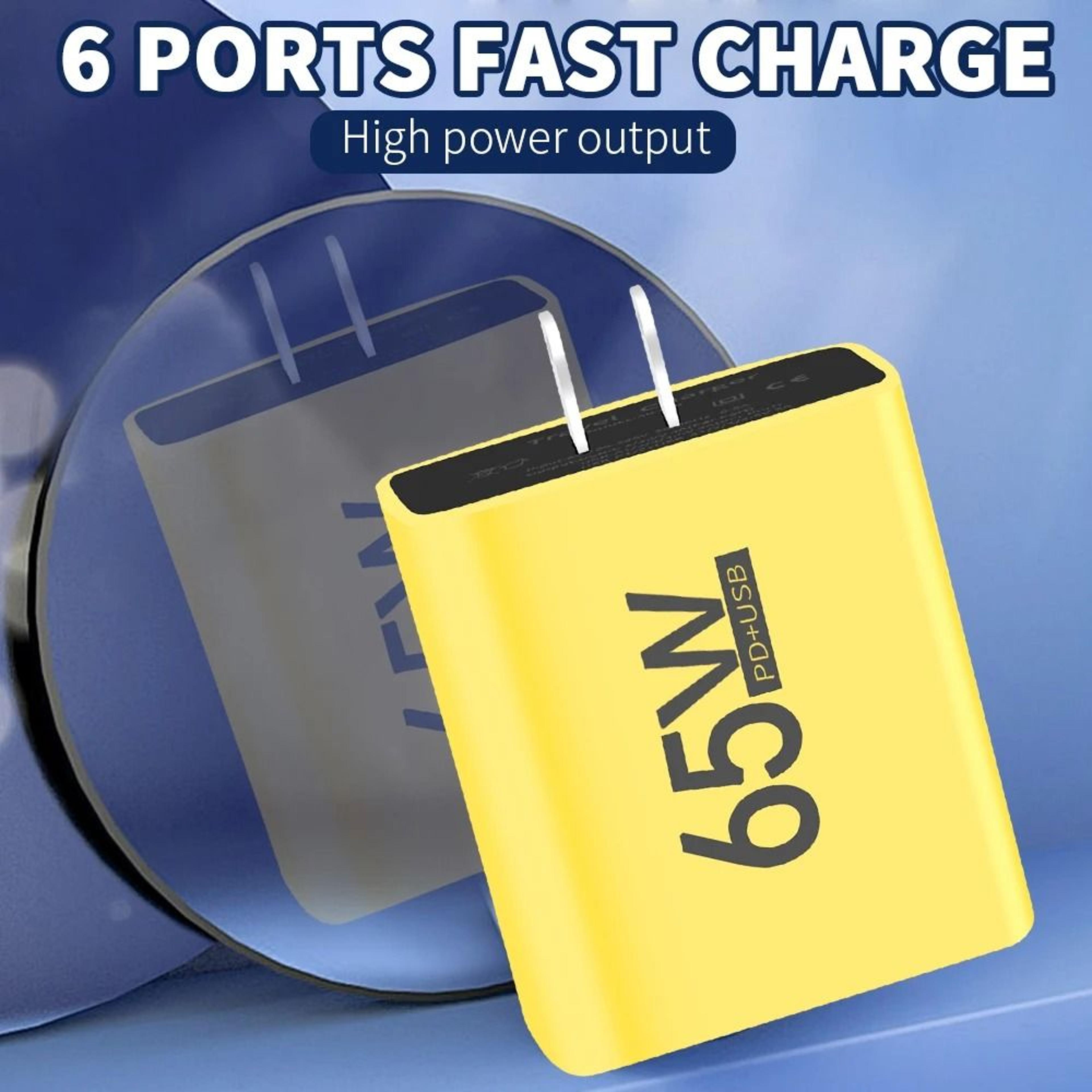 65w 6-port multi-device charging station – high-speed pd & usb-c power hub