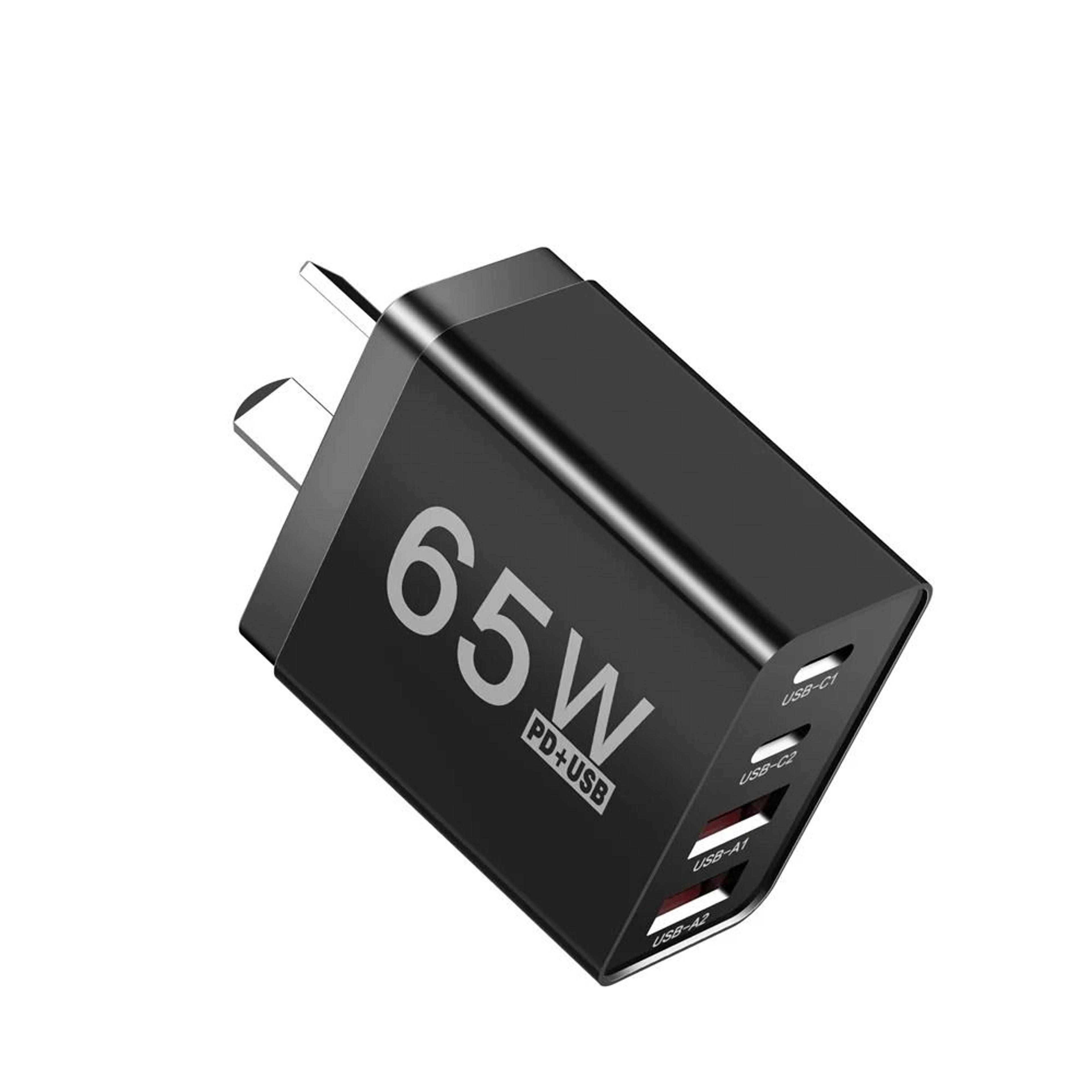 65w 4-port turbo wall adapter – high-speed pd & qc 3.0 multi-device charger