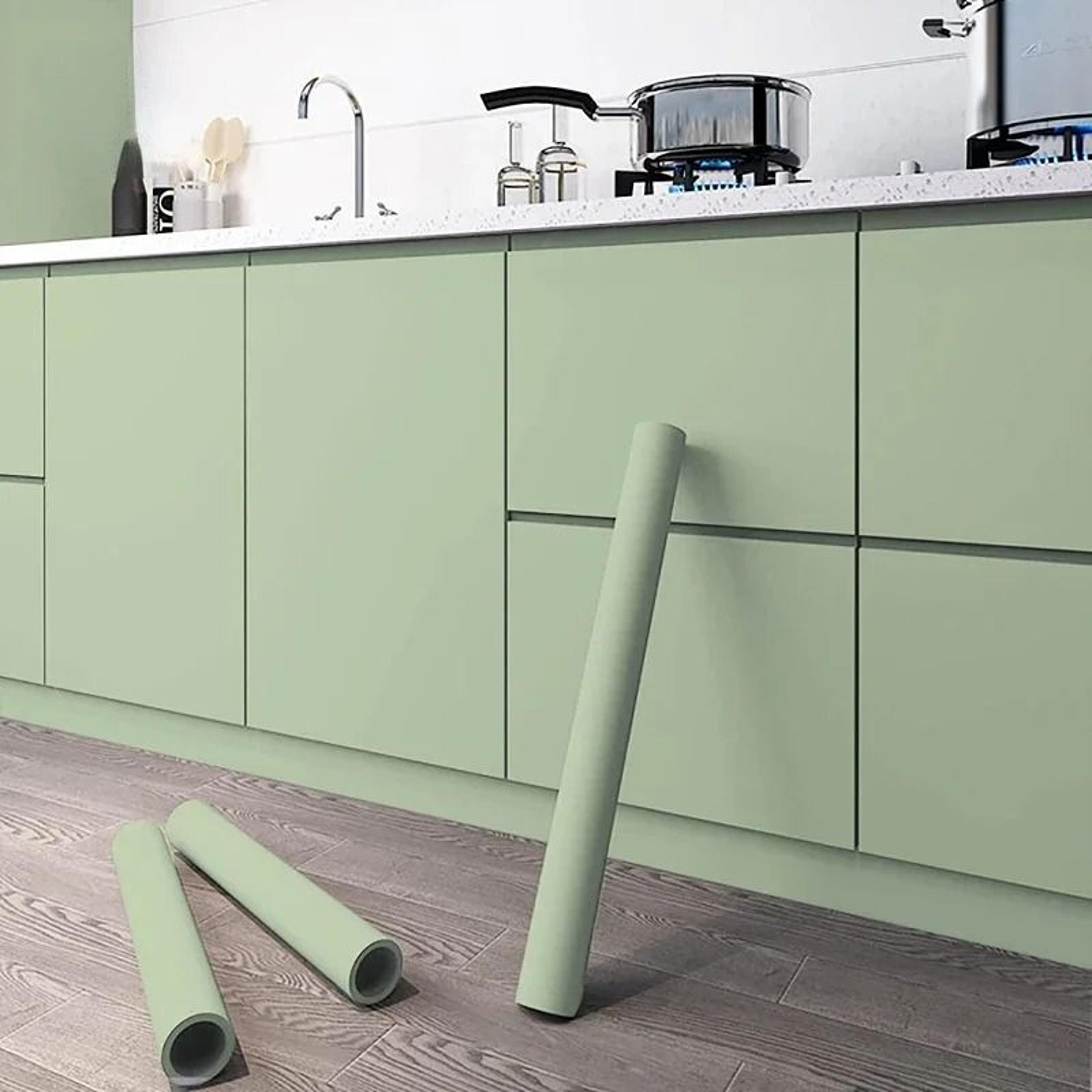 kitchen oil-proof wallpaper | waterproof self-adhesive cabinet renovation