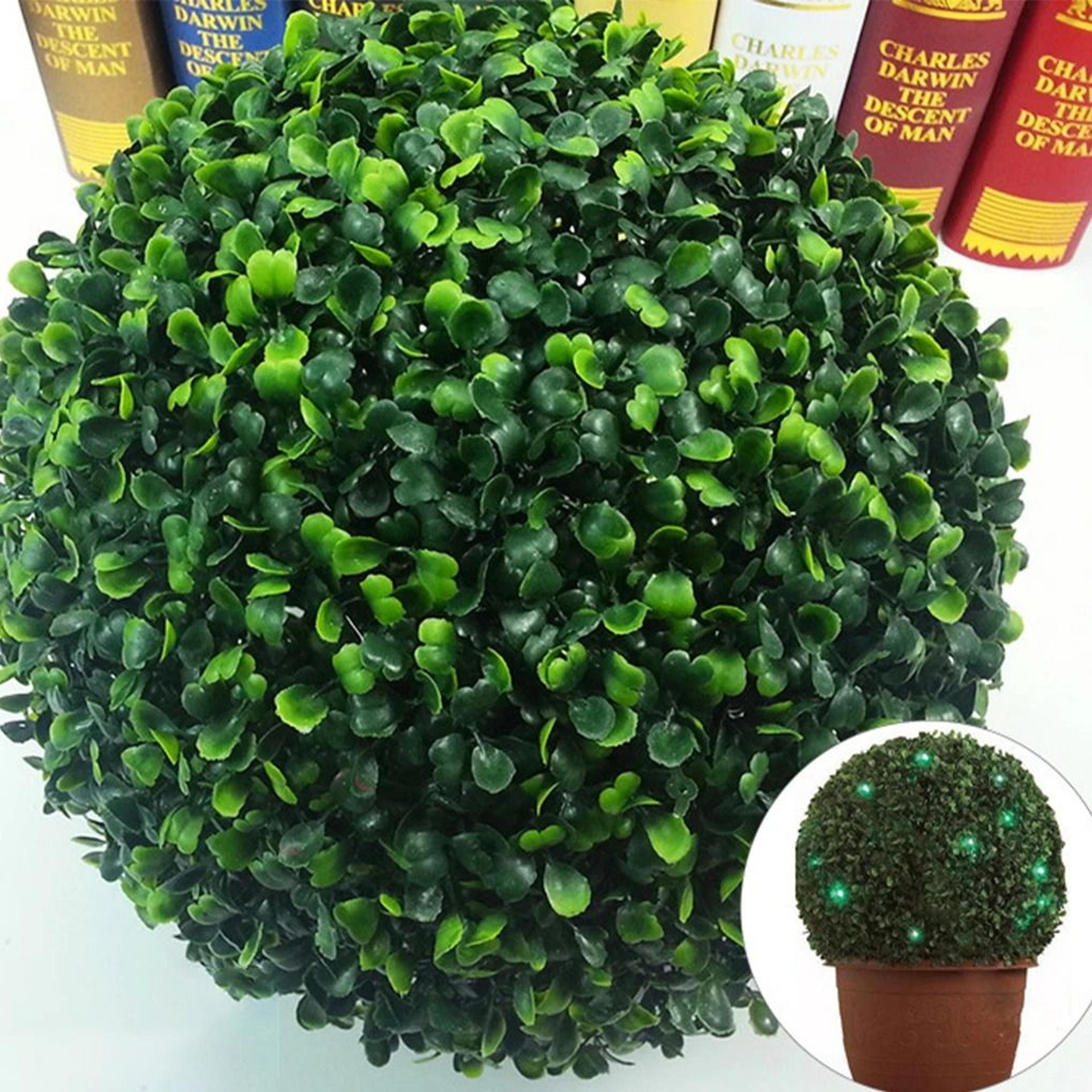 realistic green artificial plant ball – eco-friendly boxwood topiary for indoor & outdoor home decor