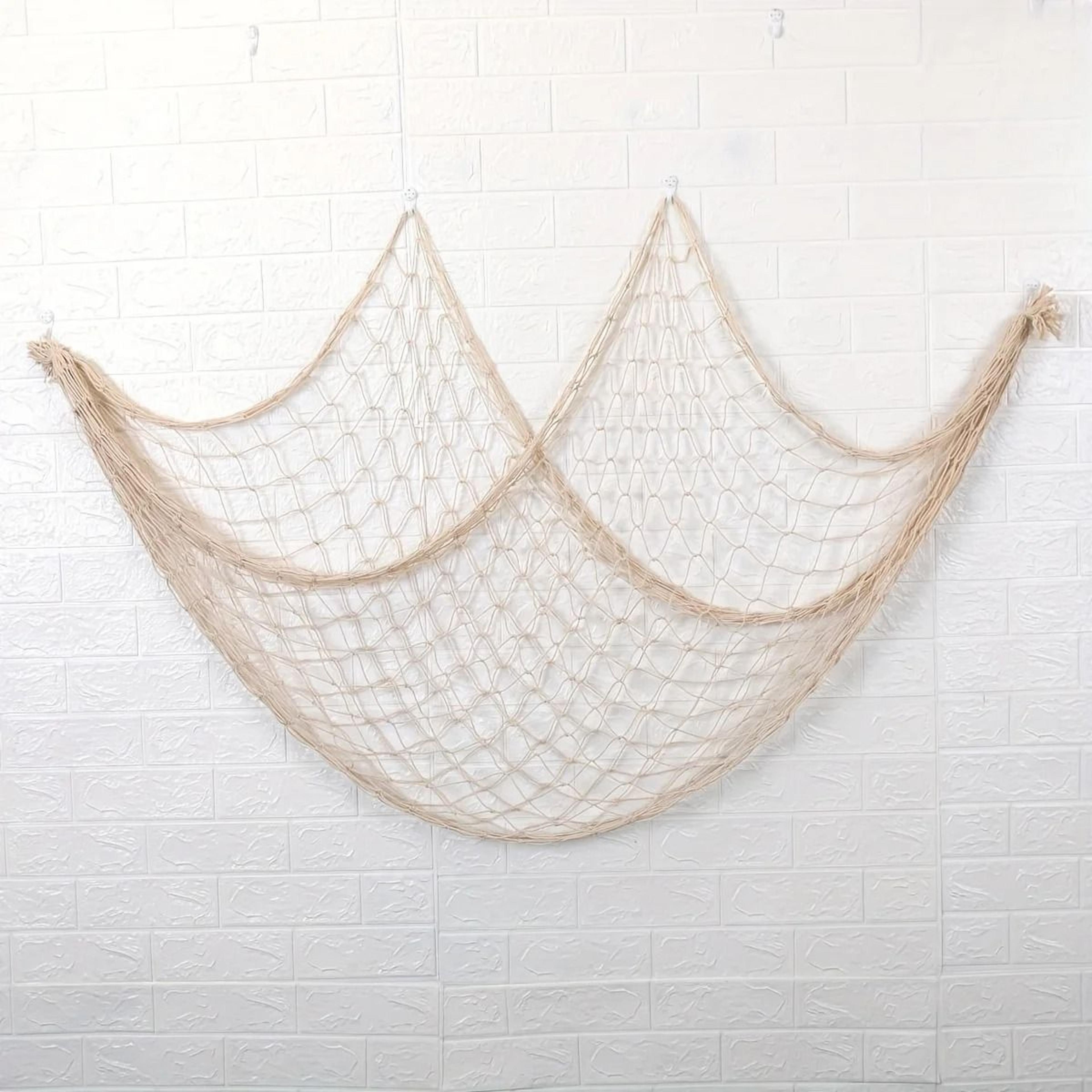 naval fishing net wall hanging – hawaiian ocean theme decor for beach, pirate & nautical party celebrations
