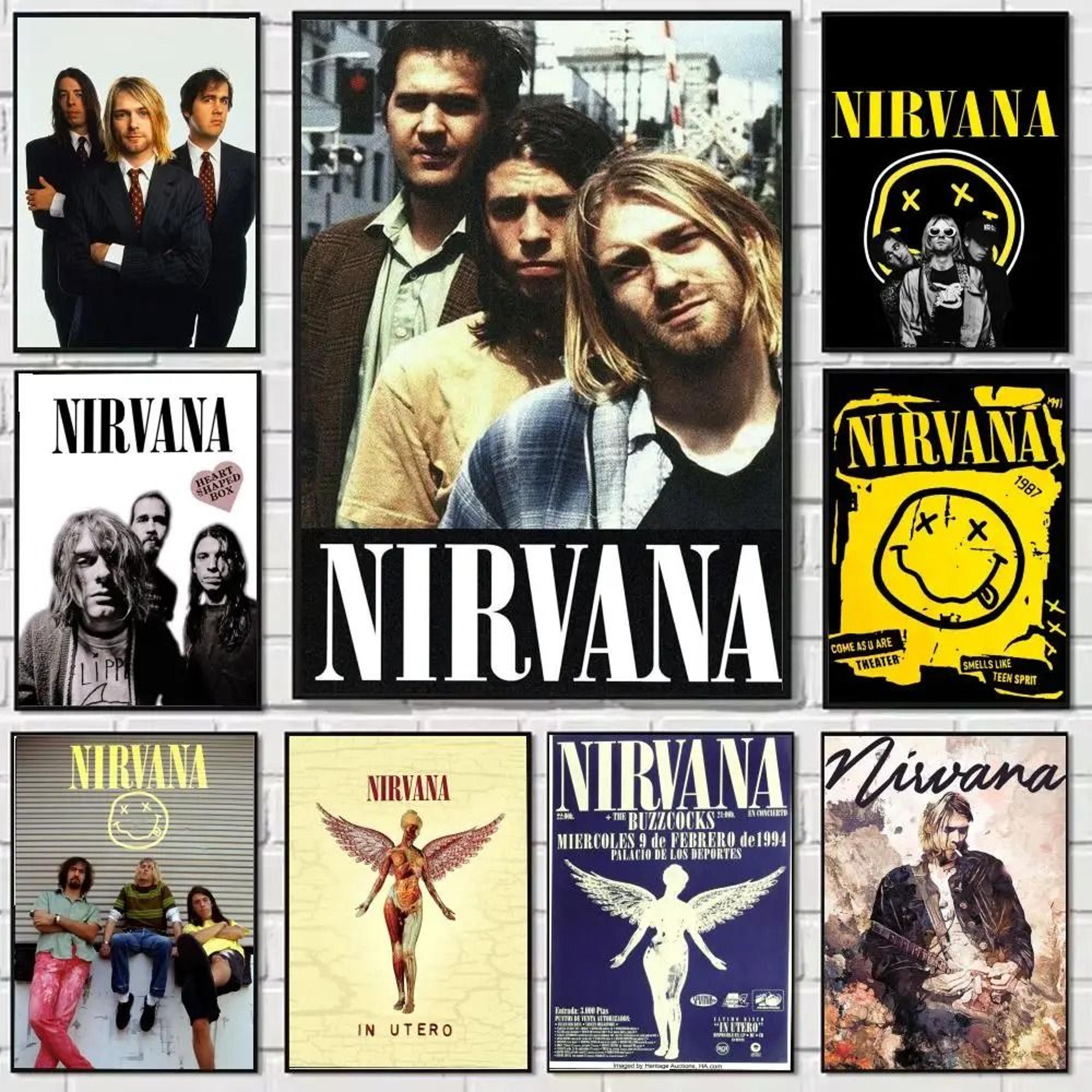 nirvana rock band canvas poster – crease-free & waterproof painting calligraphy for all-space wall decor