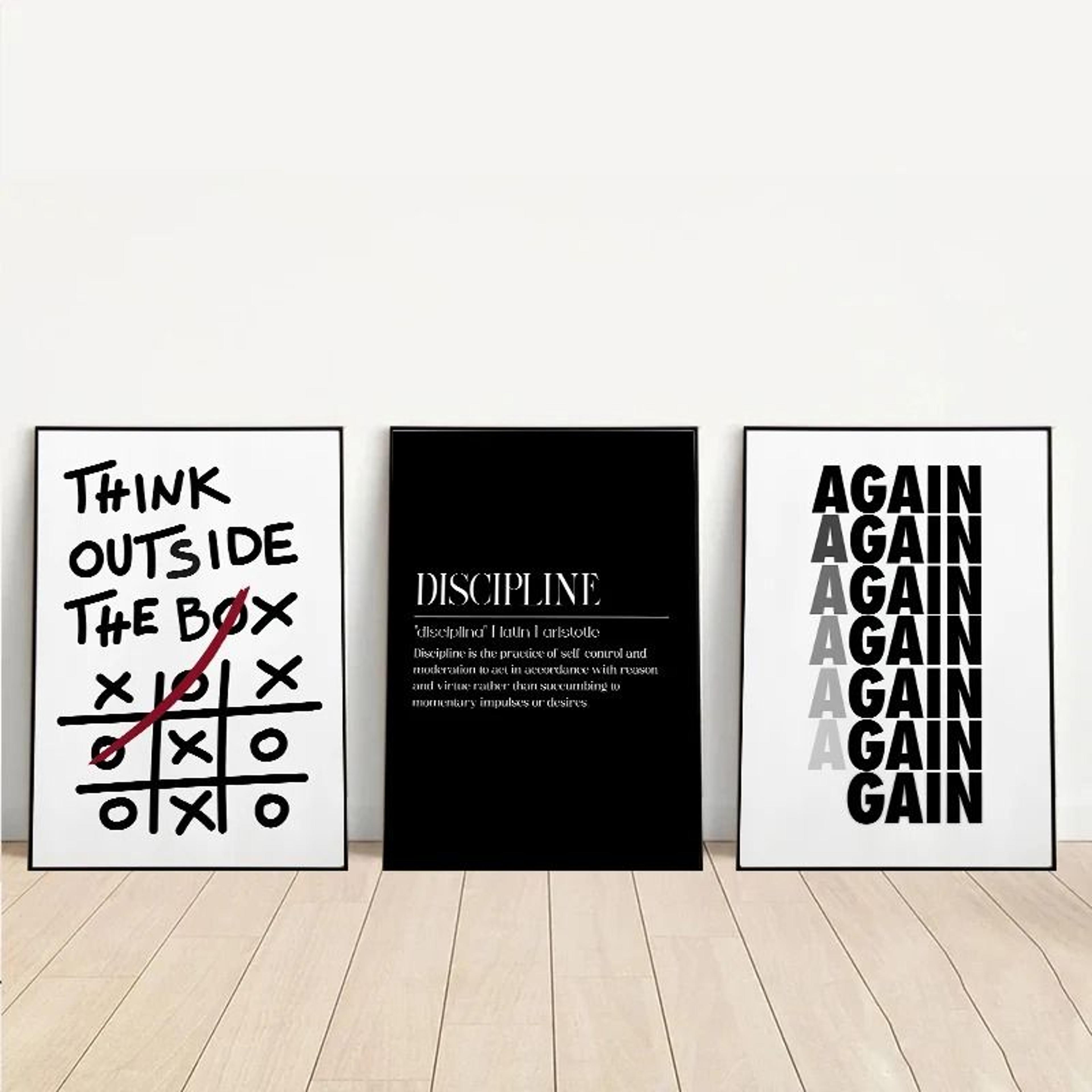motivational quotes canvas art – inspirational discipline prints & modern wall decor for living room & home office
