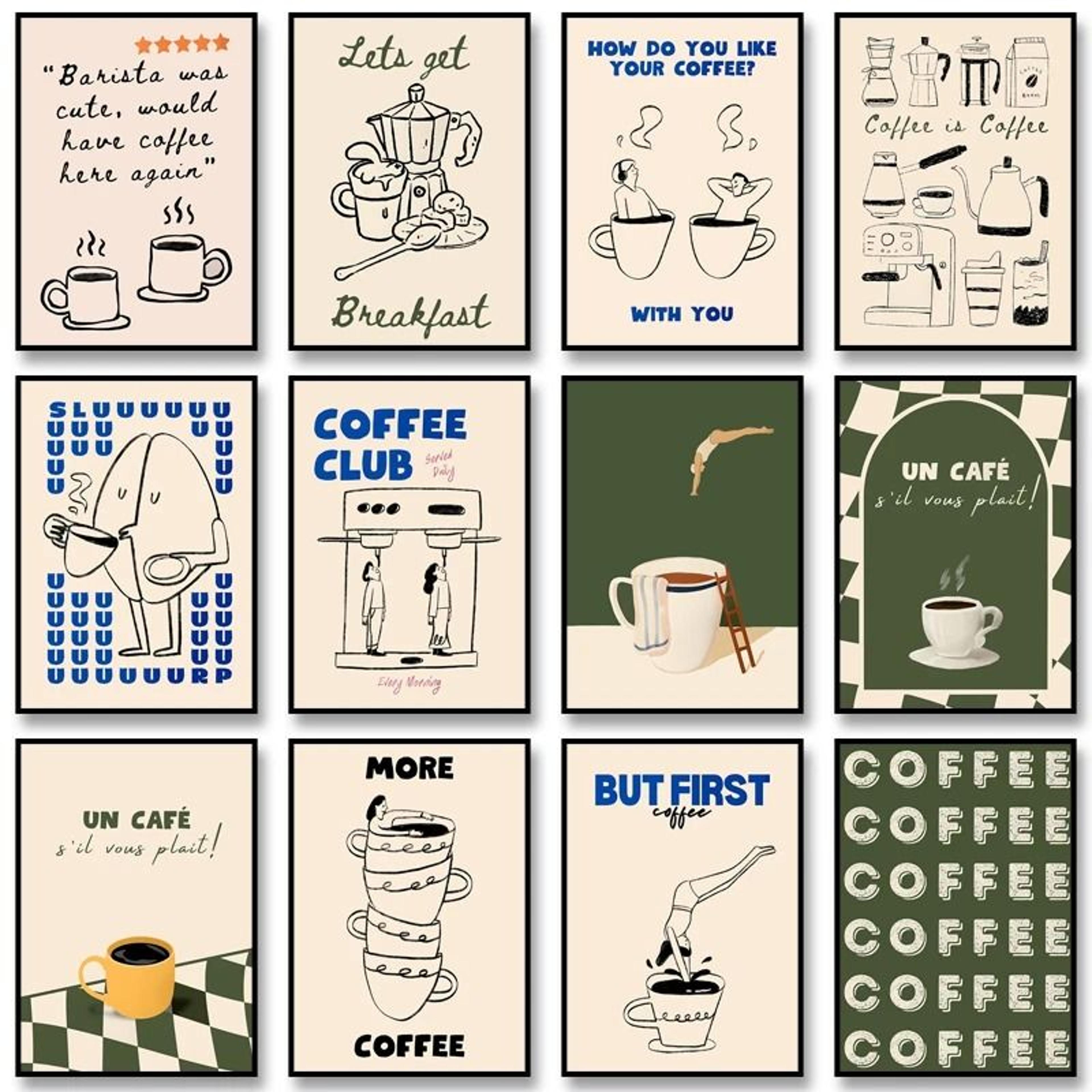 coffee diver canvas poster – trendy kitchen gallery art & surreal coffee lover wall decor