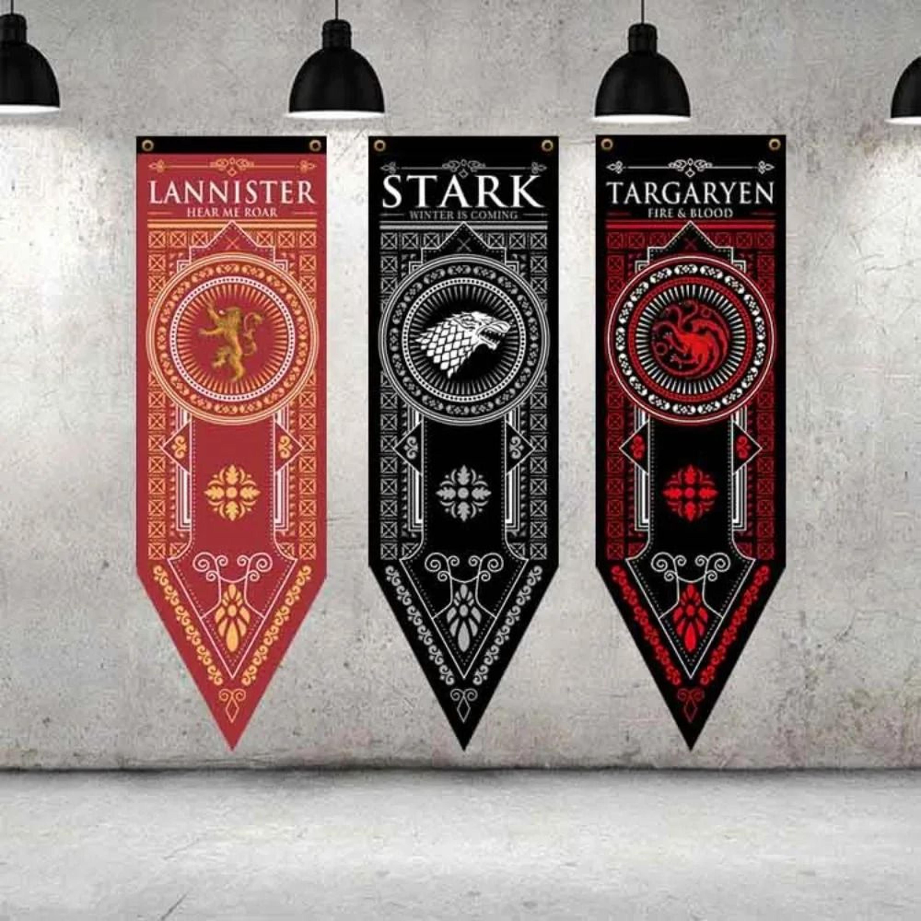 game of thrones decorative tapestry – medieval house banner & wall hanging flag for bar, home, yard & garden decoration