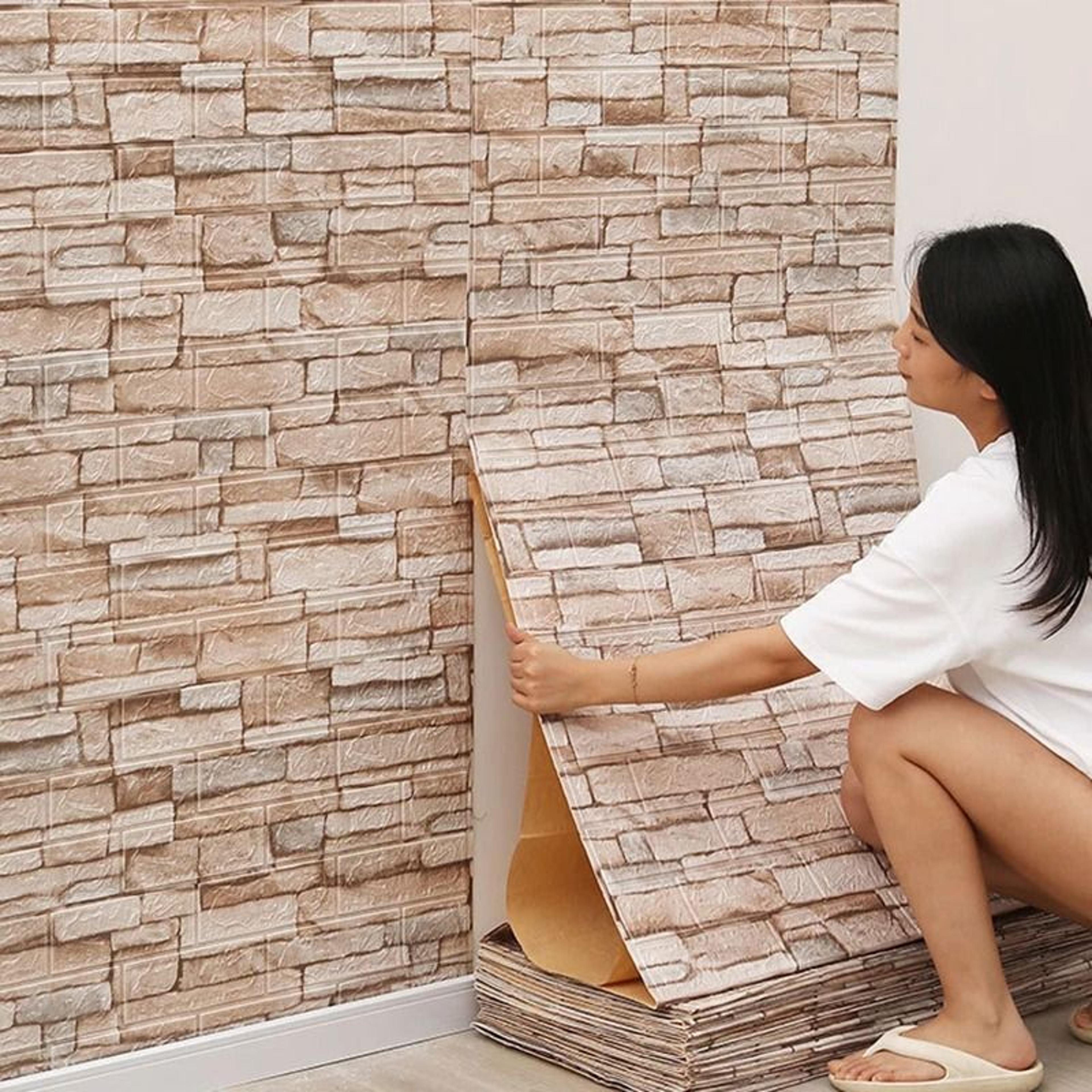 3d realistic imitation brick wall panels – waterproof self-adhesive diy wallpaper for living room & bedroom decor