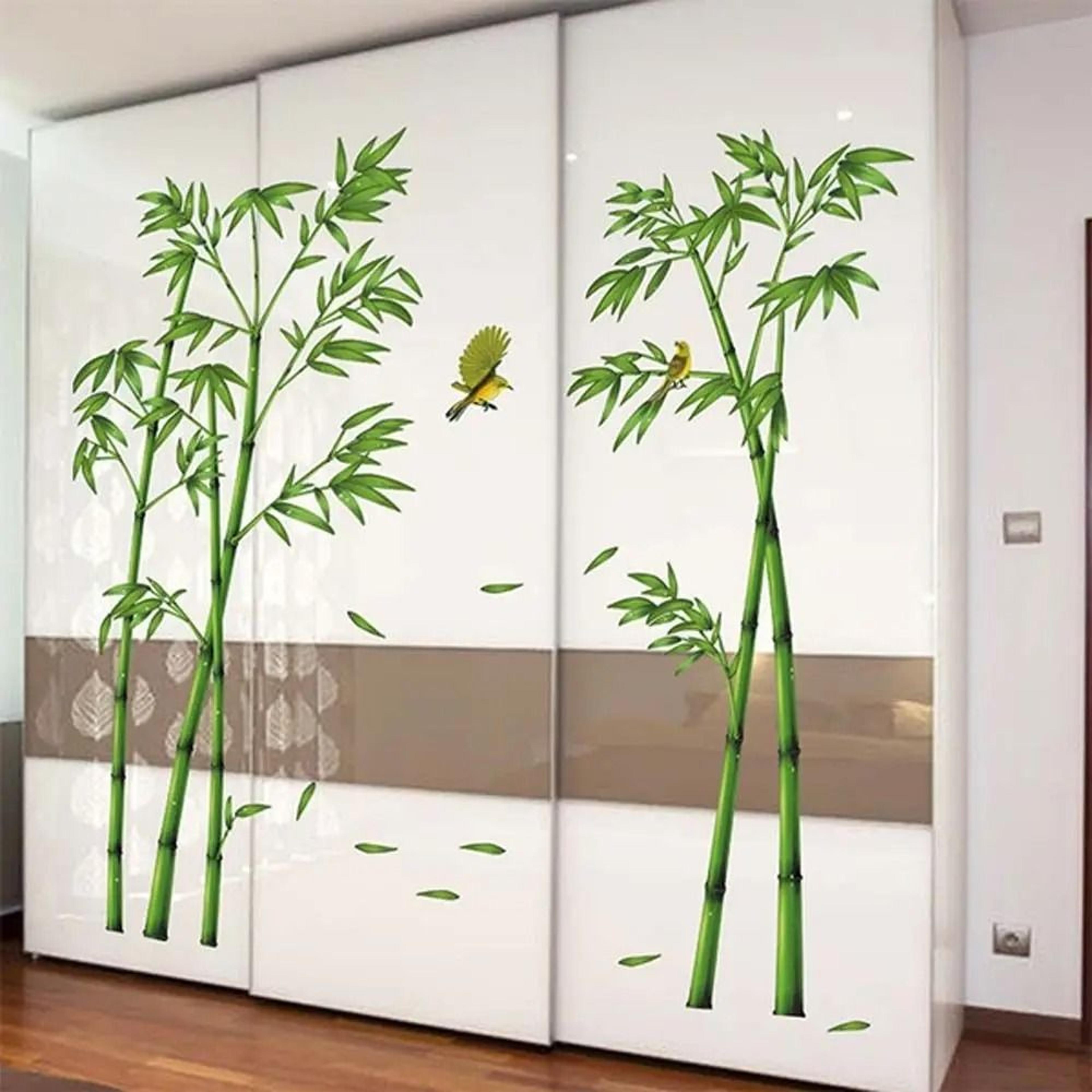 removable bamboo forest wall decal – creative chinese style diy botanical decor for modern living sanctuaries