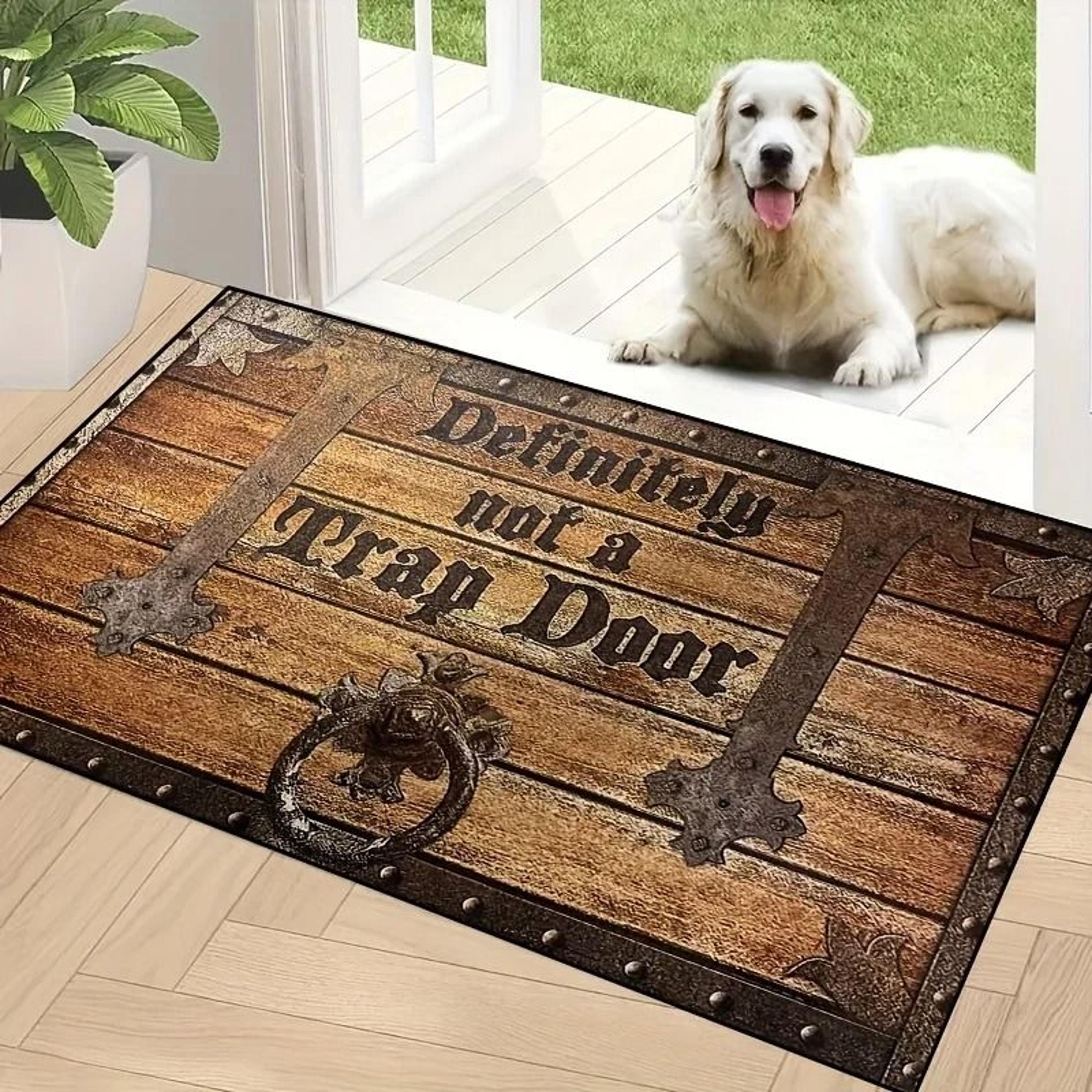 wooden box "trap" optical illusion doormat