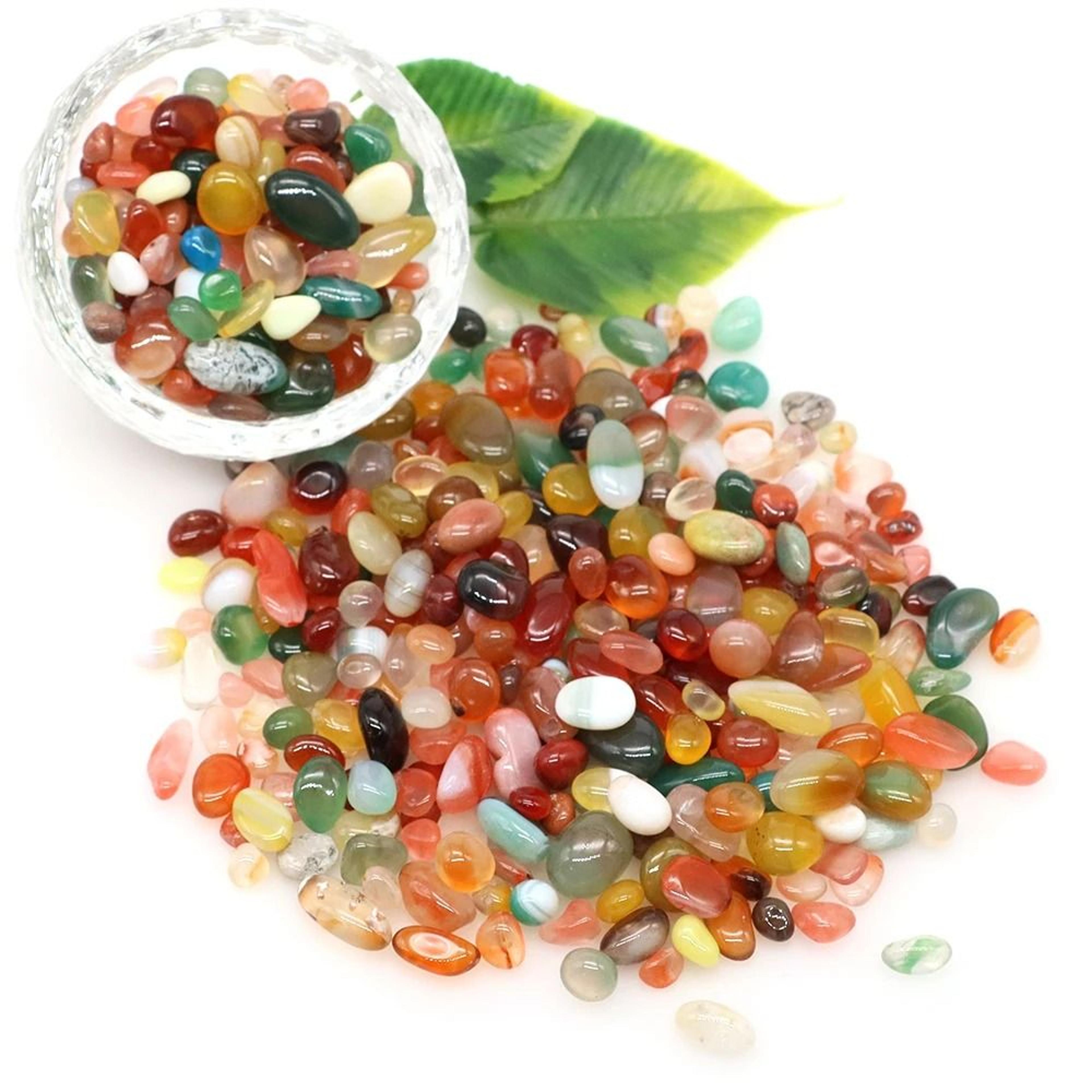 natural tumbled agate & quartz crystal gravel