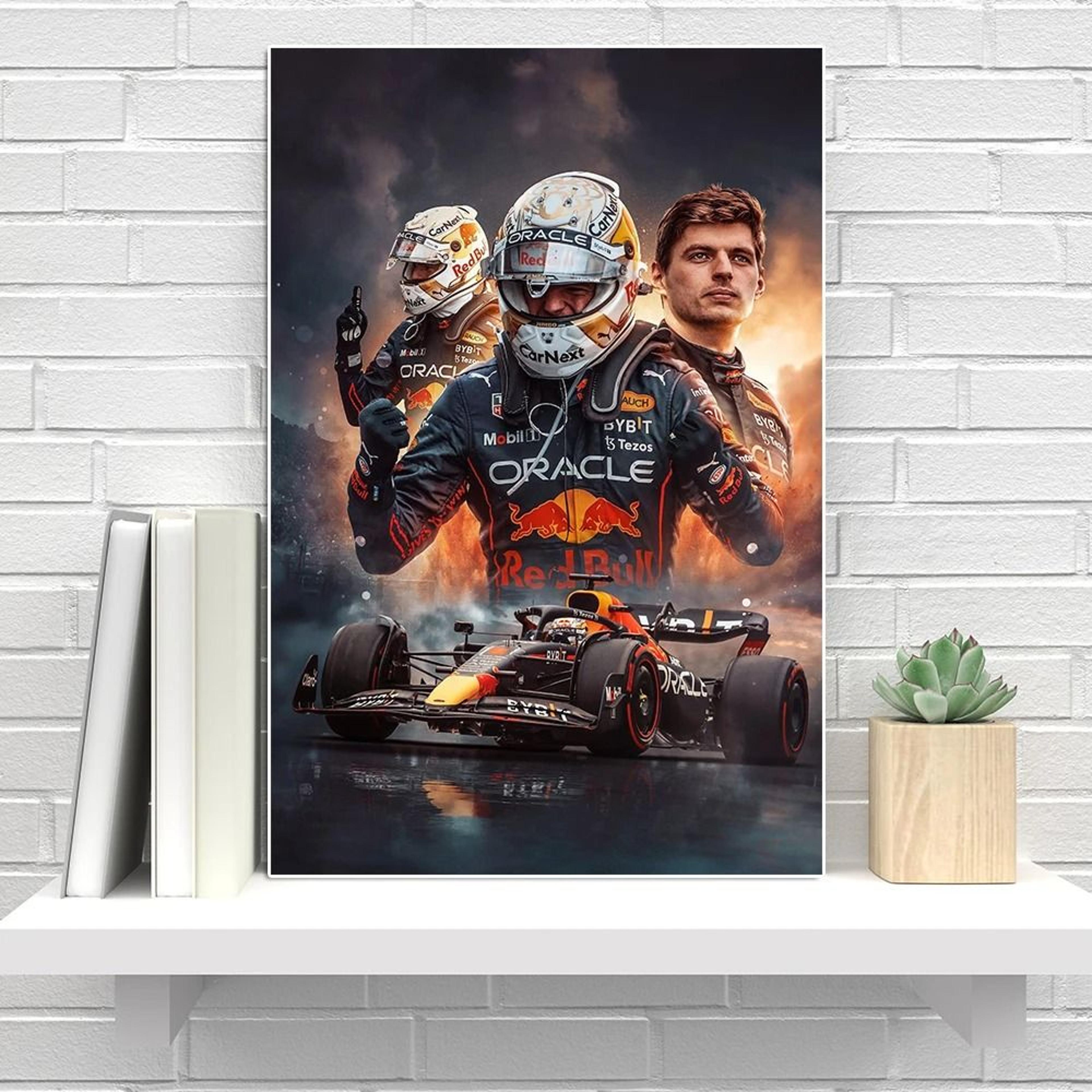 verstappen grand prix champion – high-definition graffiti racer canvas art