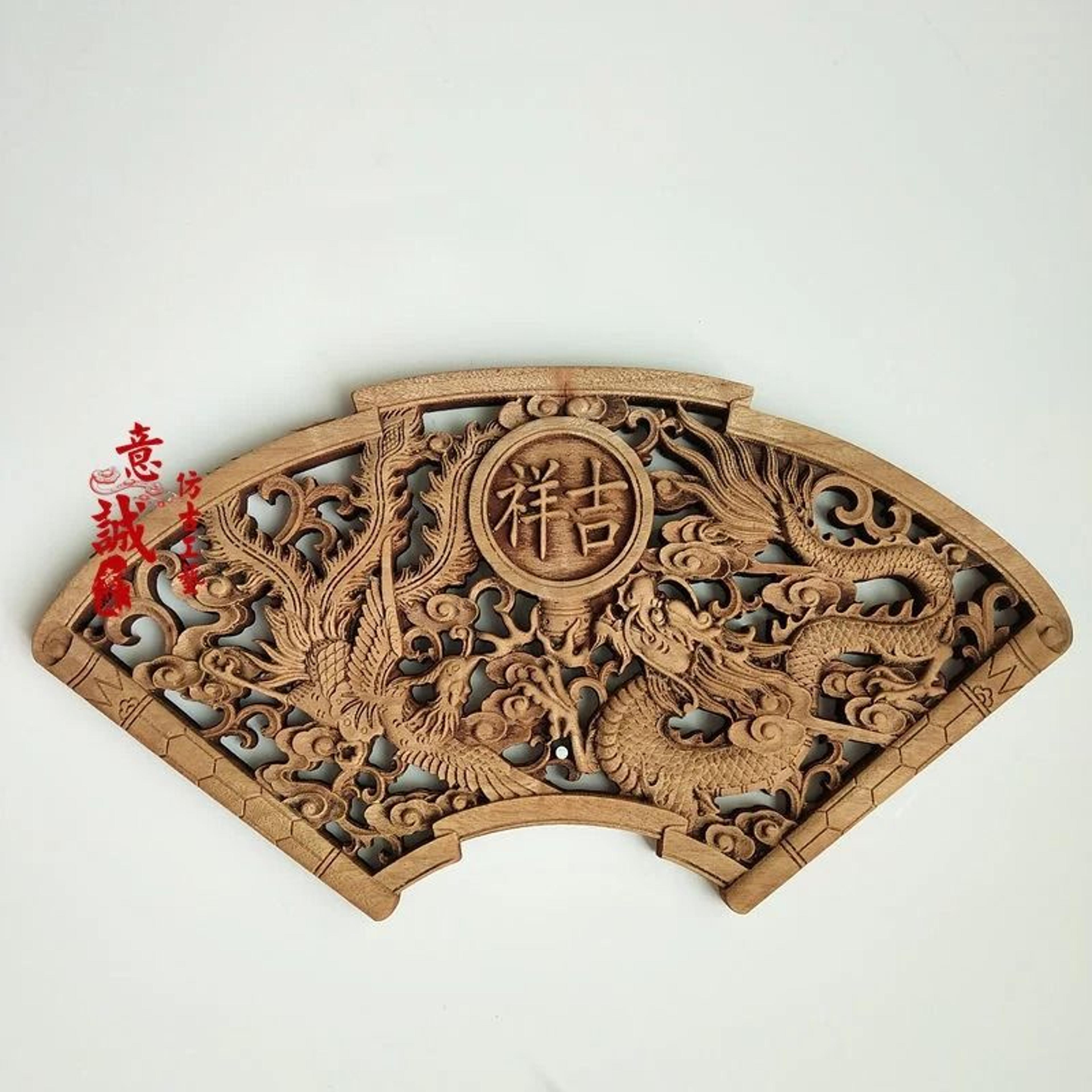 imperial narrative sculpture – high-definition camphor wood architectural art