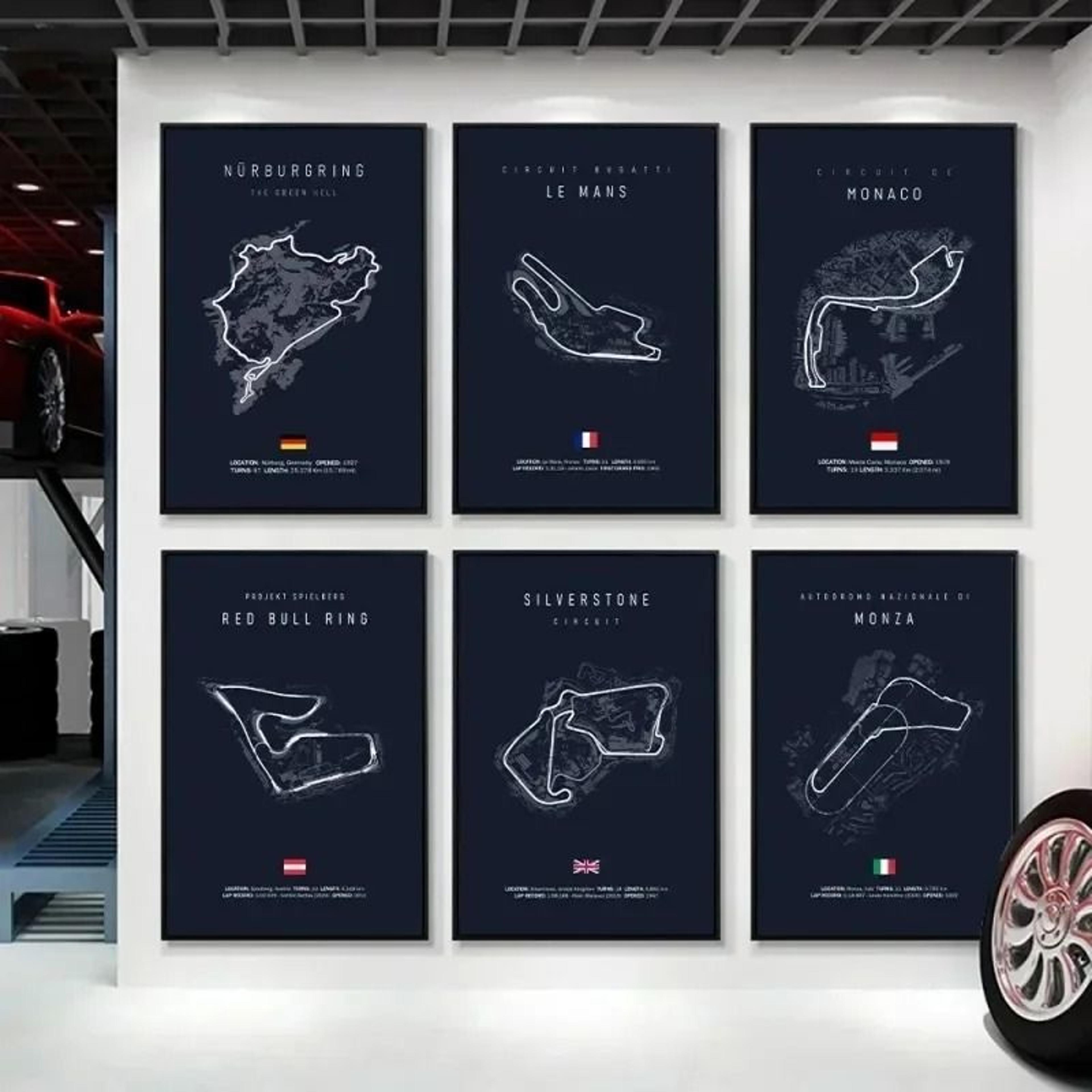 f1 track circuit wall art – minimalist motorsport canvas painting for home decor and race fans