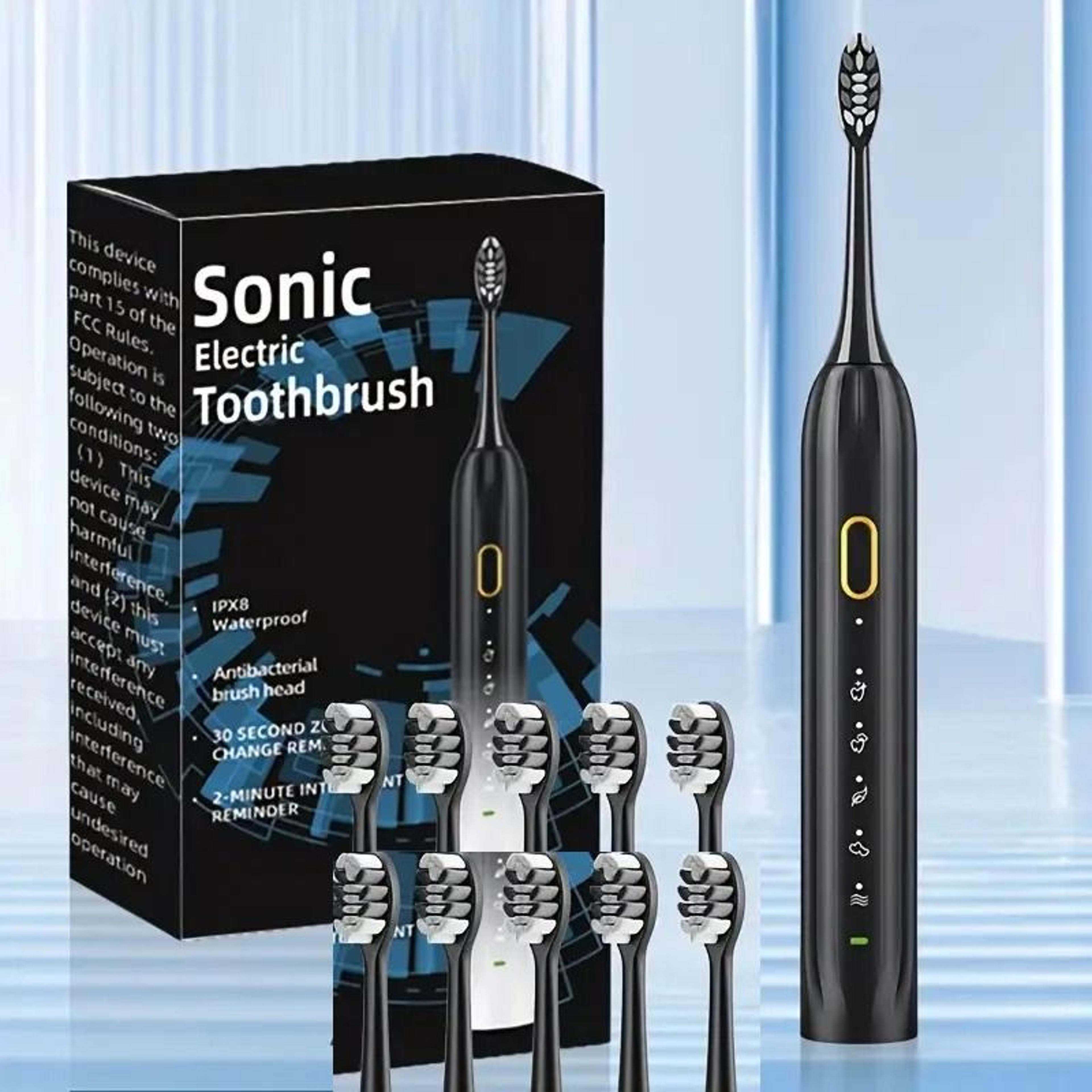 rotary electric toothbrush – waterproof rechargeable tooth brush with smart timer & 10 brush heads