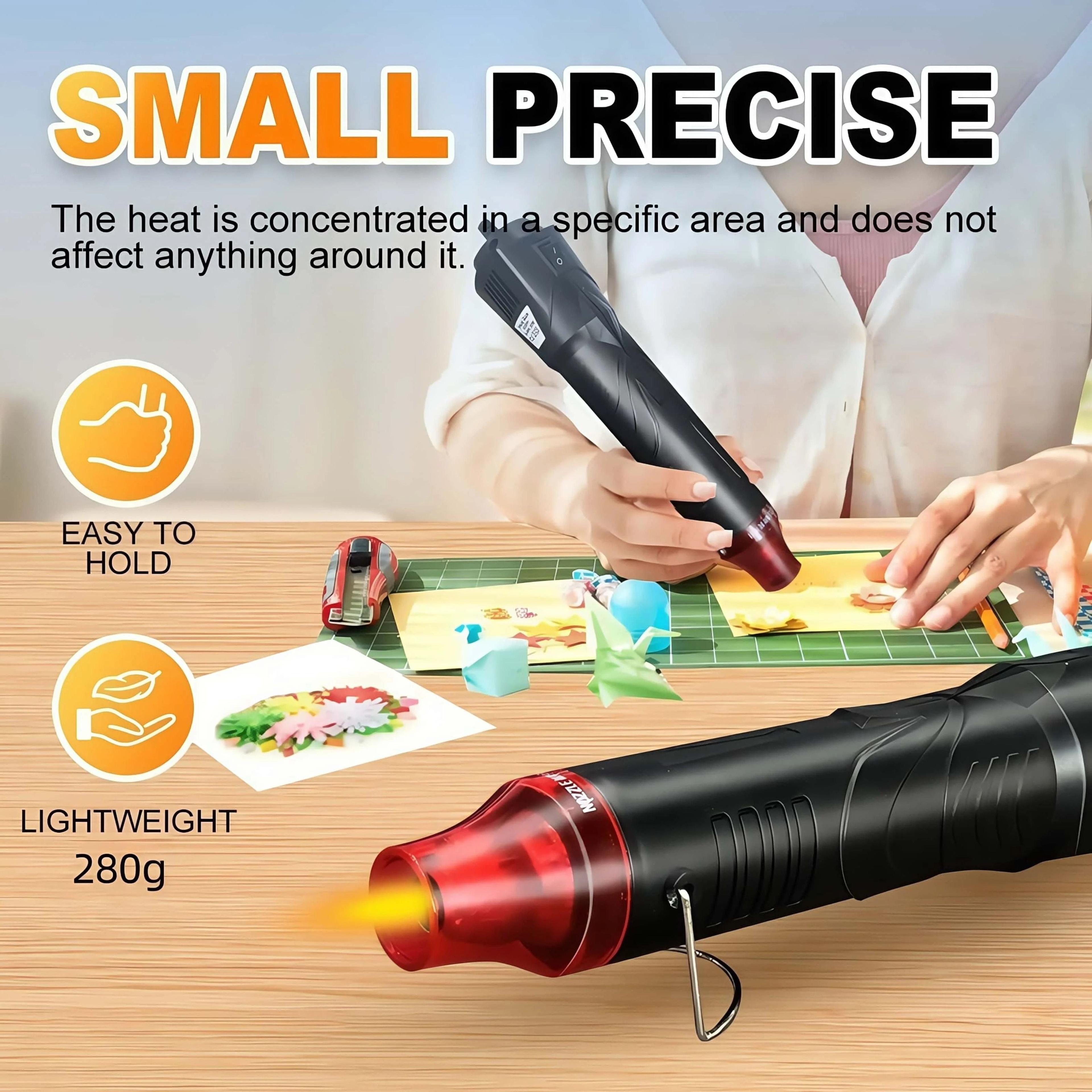 300w professional mini heat gun – handheld hot air gun for diy crafts, embossing, shrink wrapping & pvc