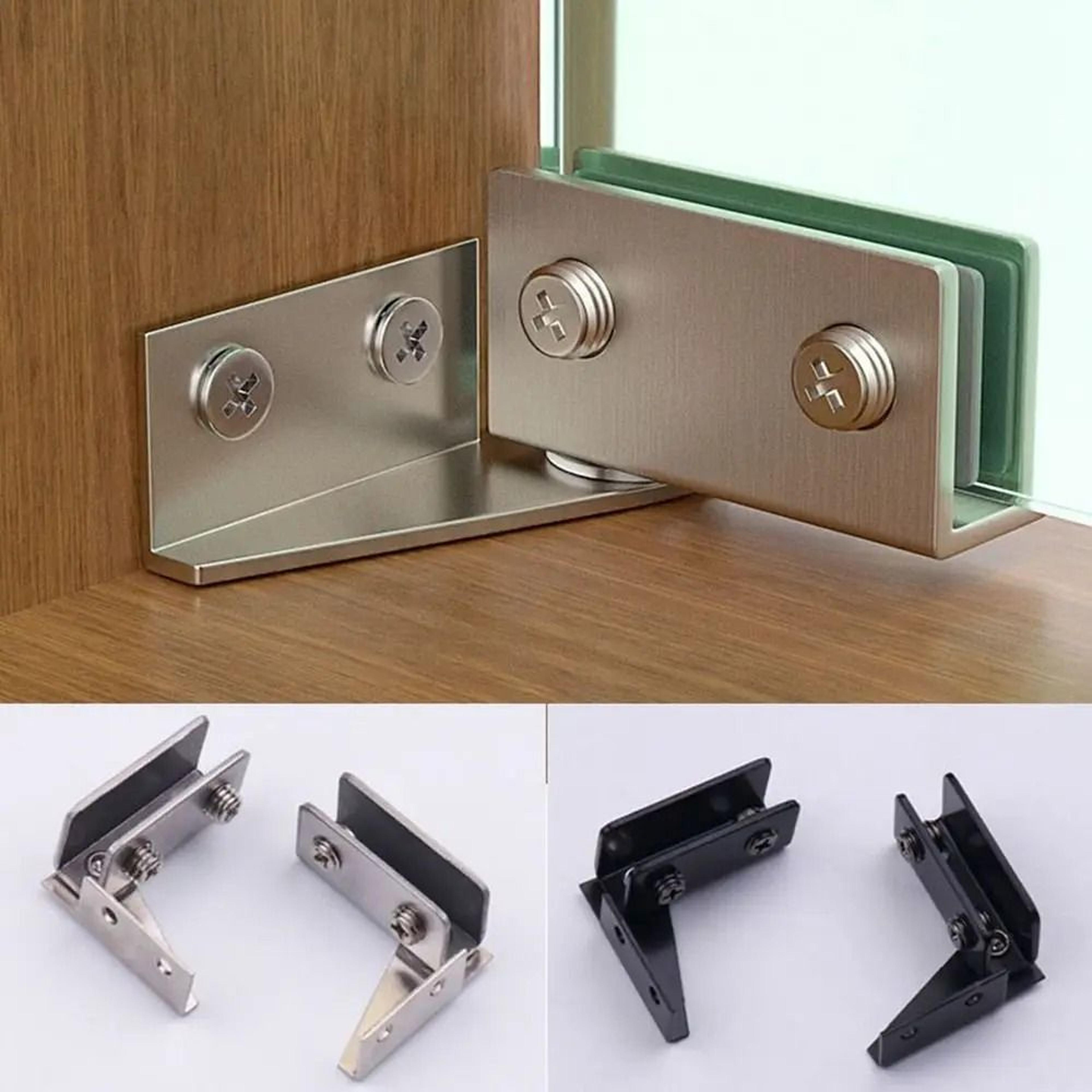 non-perforated glass door hinges (2 pack) – zinc alloy cabinet clamps – high-yield structural interaction hub