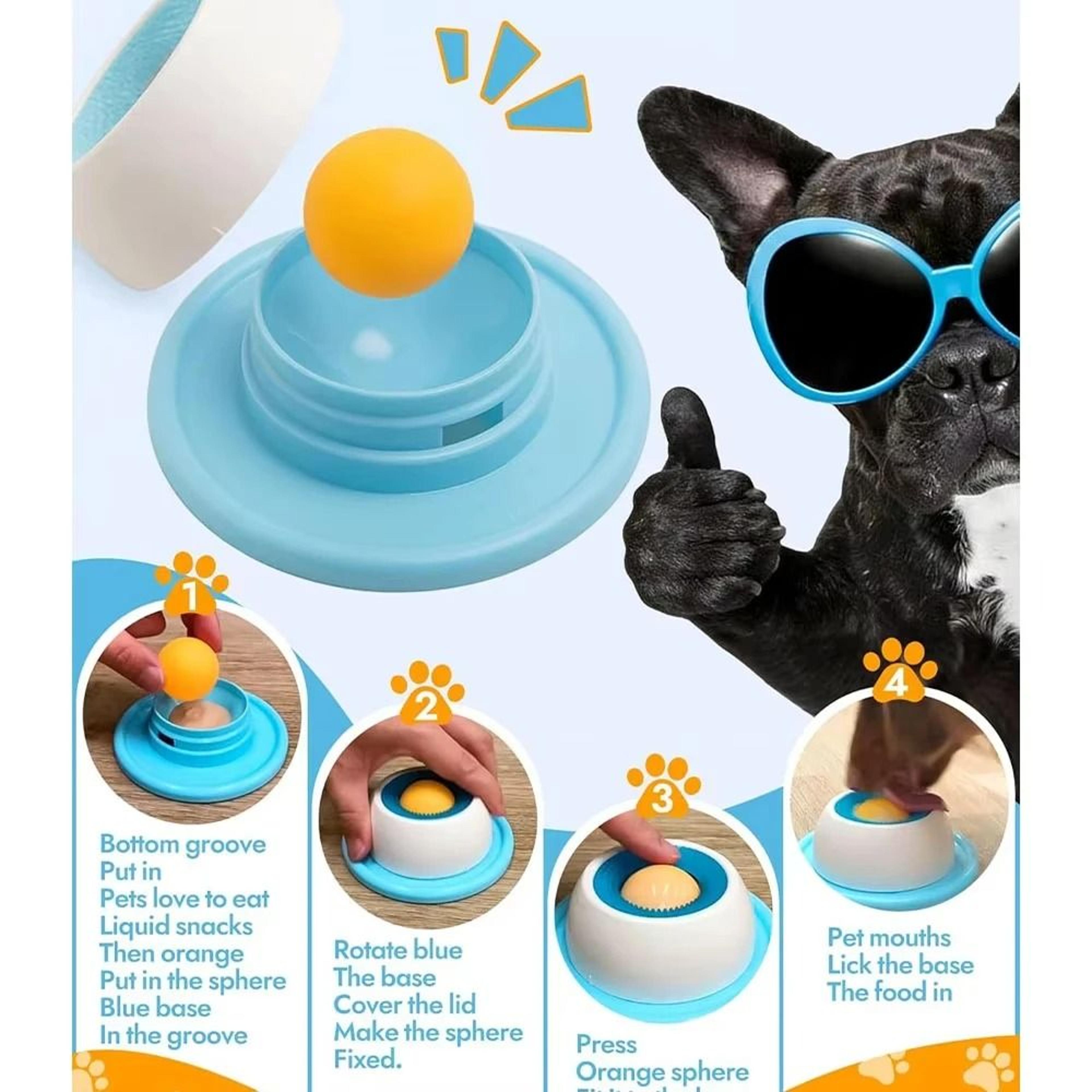 slow licking puzzle bowl – interactive anti-gulping feeder for dogs & cats