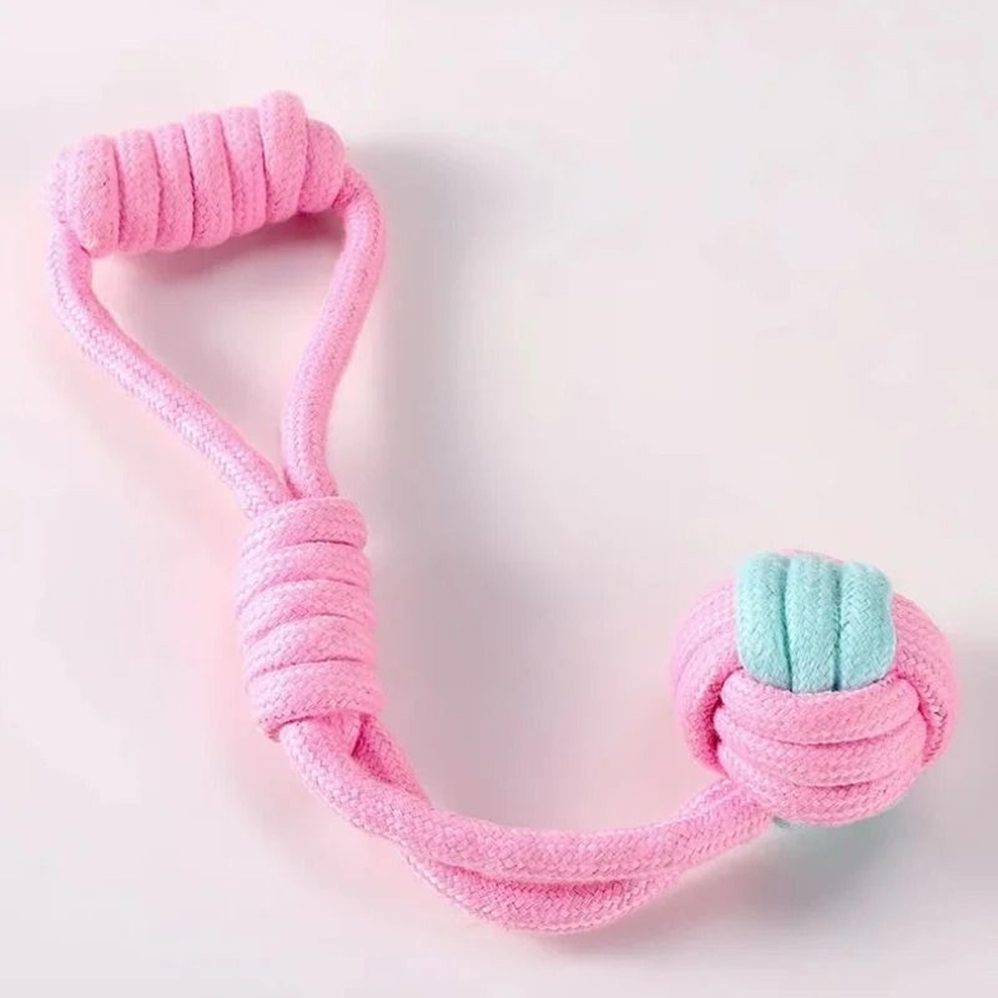 heavy-duty cotton rope ball – bite-resistant interactive chew toy for dental health