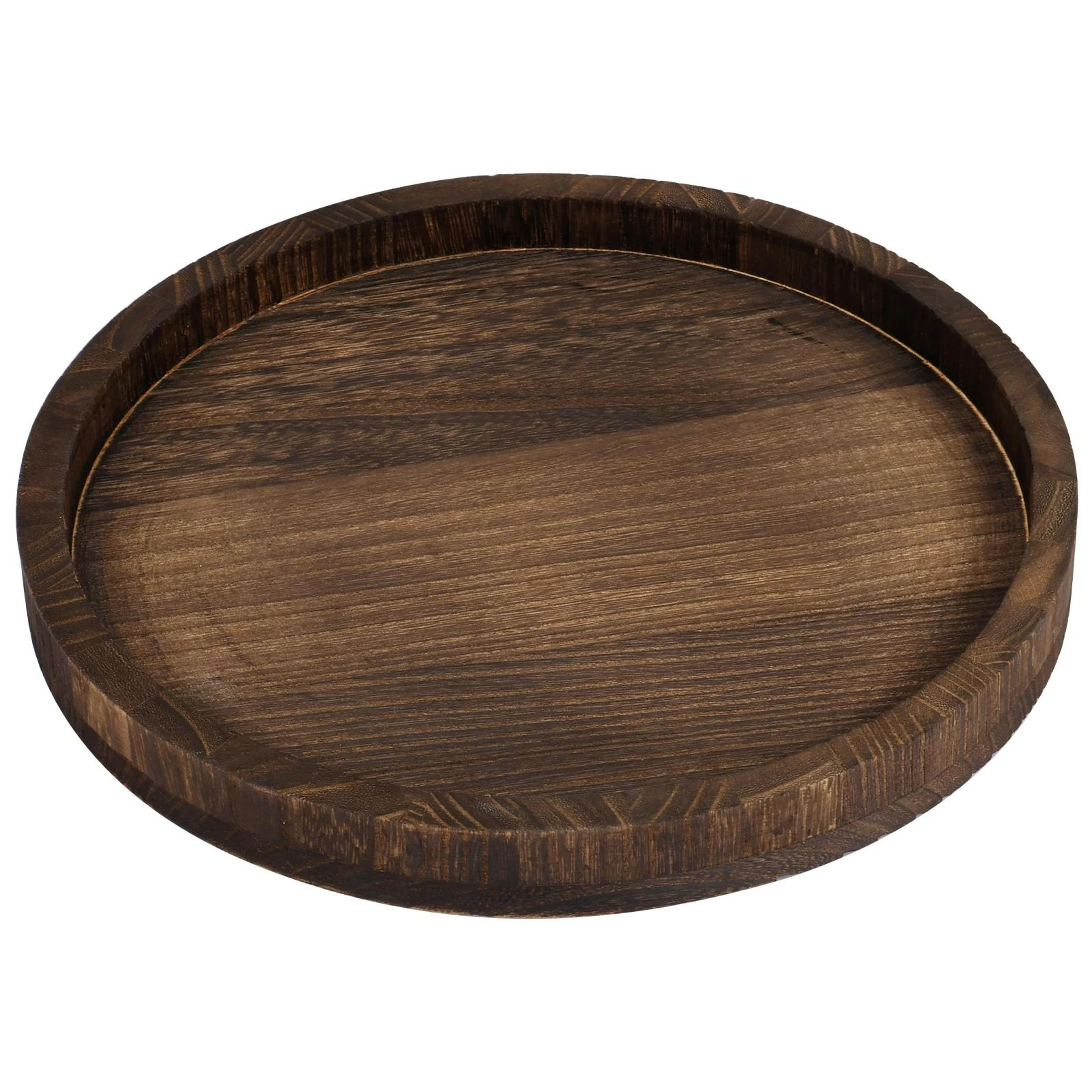 round retro decorative wooden serving tray