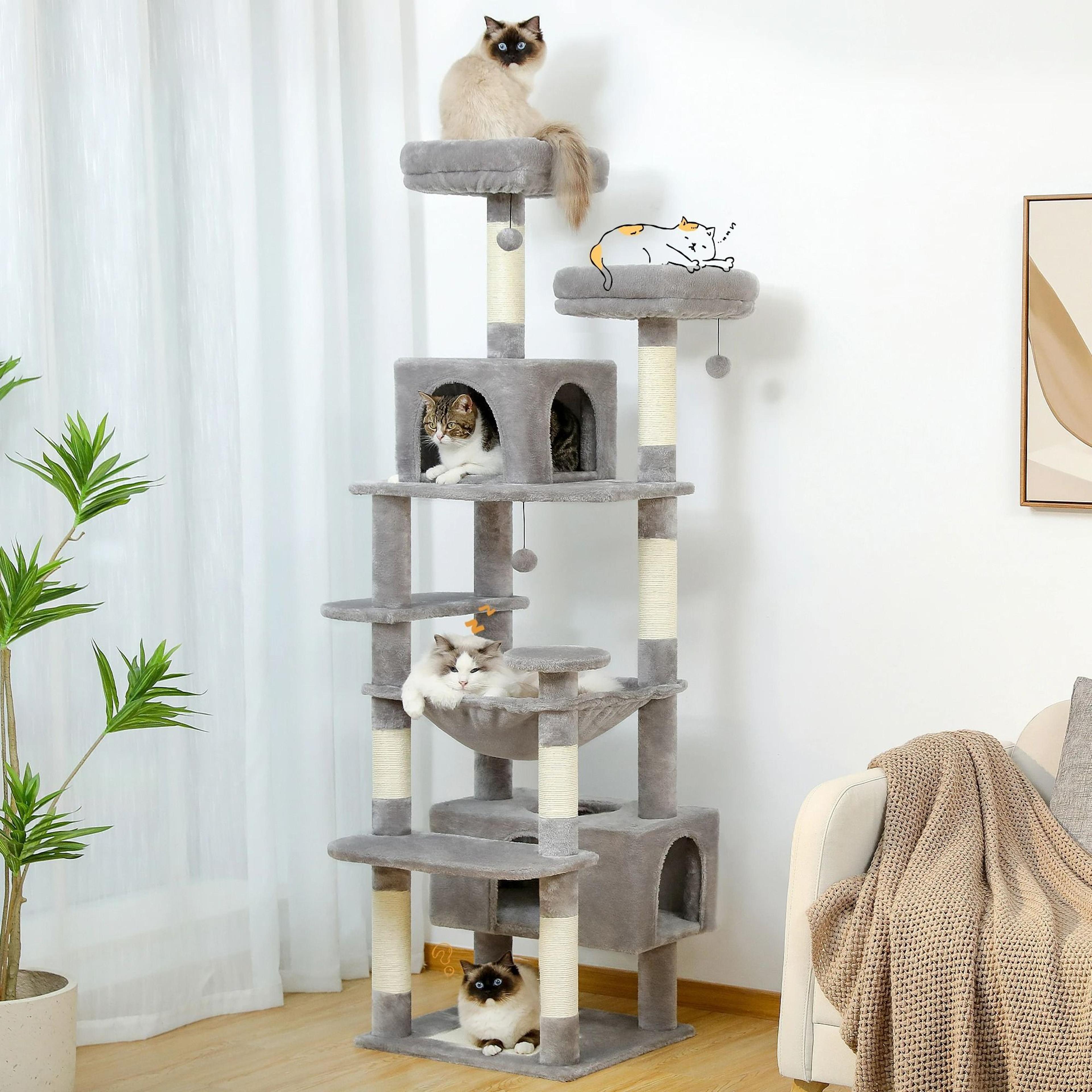 multi-level deluxe cat tree and activity tower