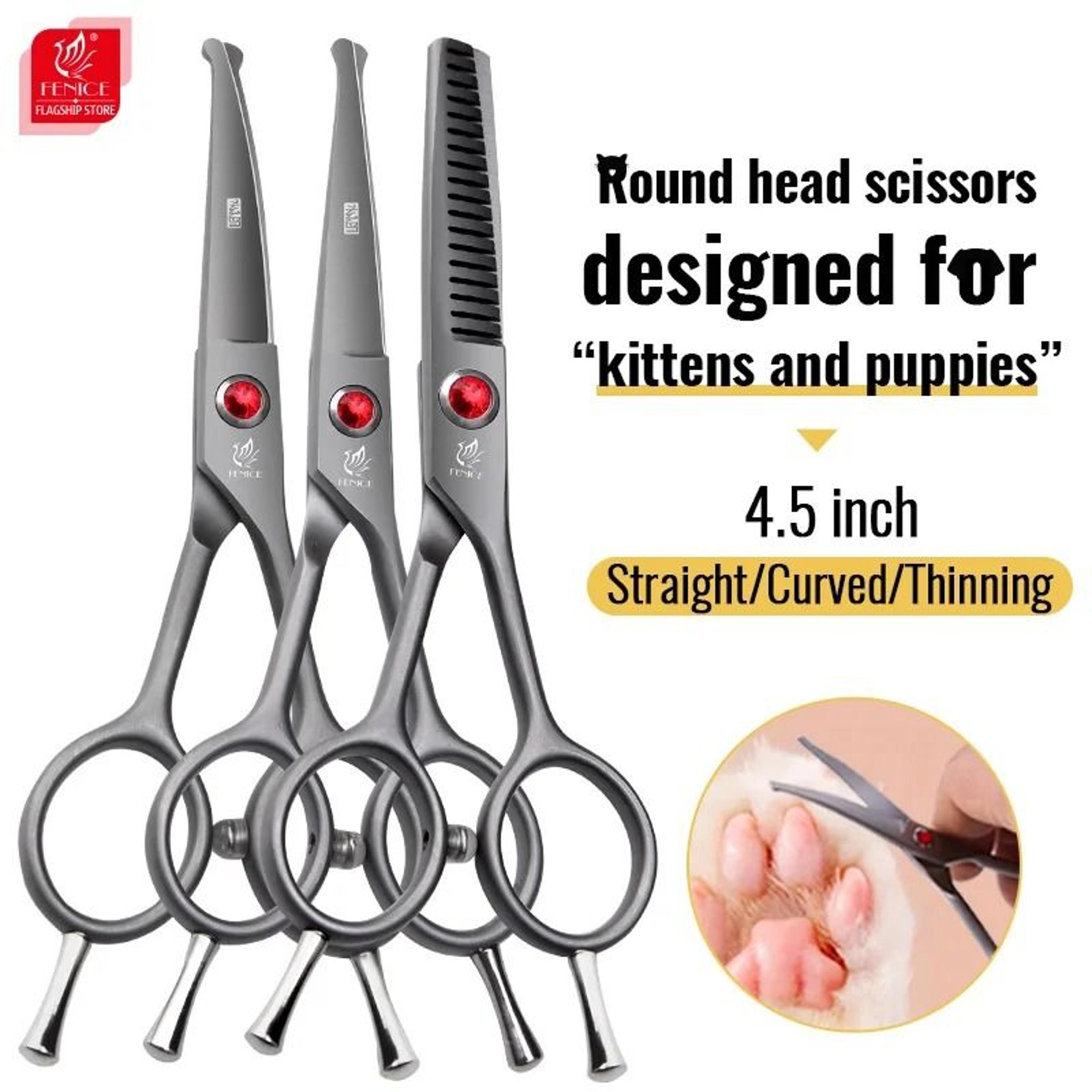 round-tip safety grooming scissors for sensitive areas