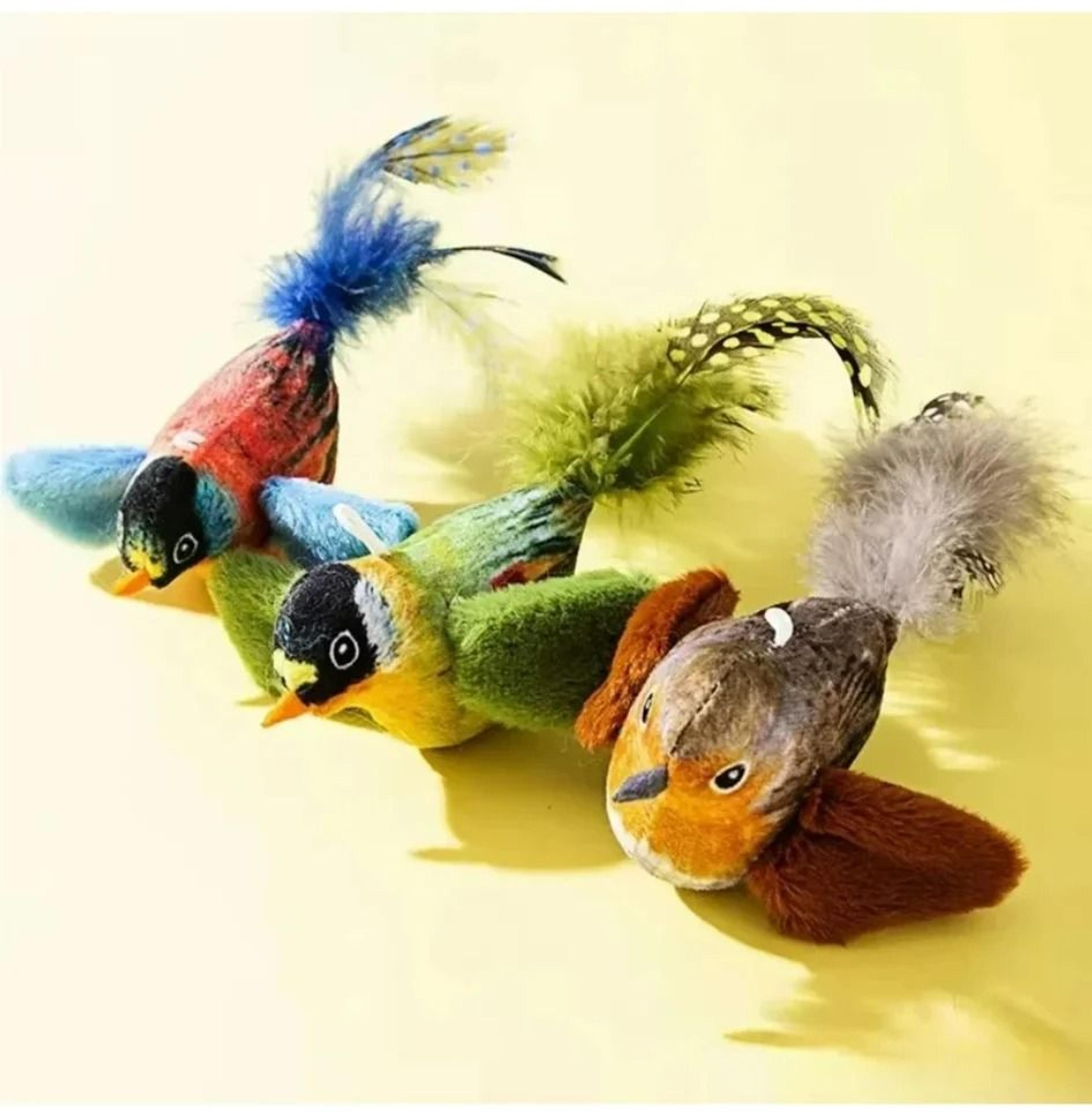 realistic chirping bird interactive cat toy with high-potency catnip