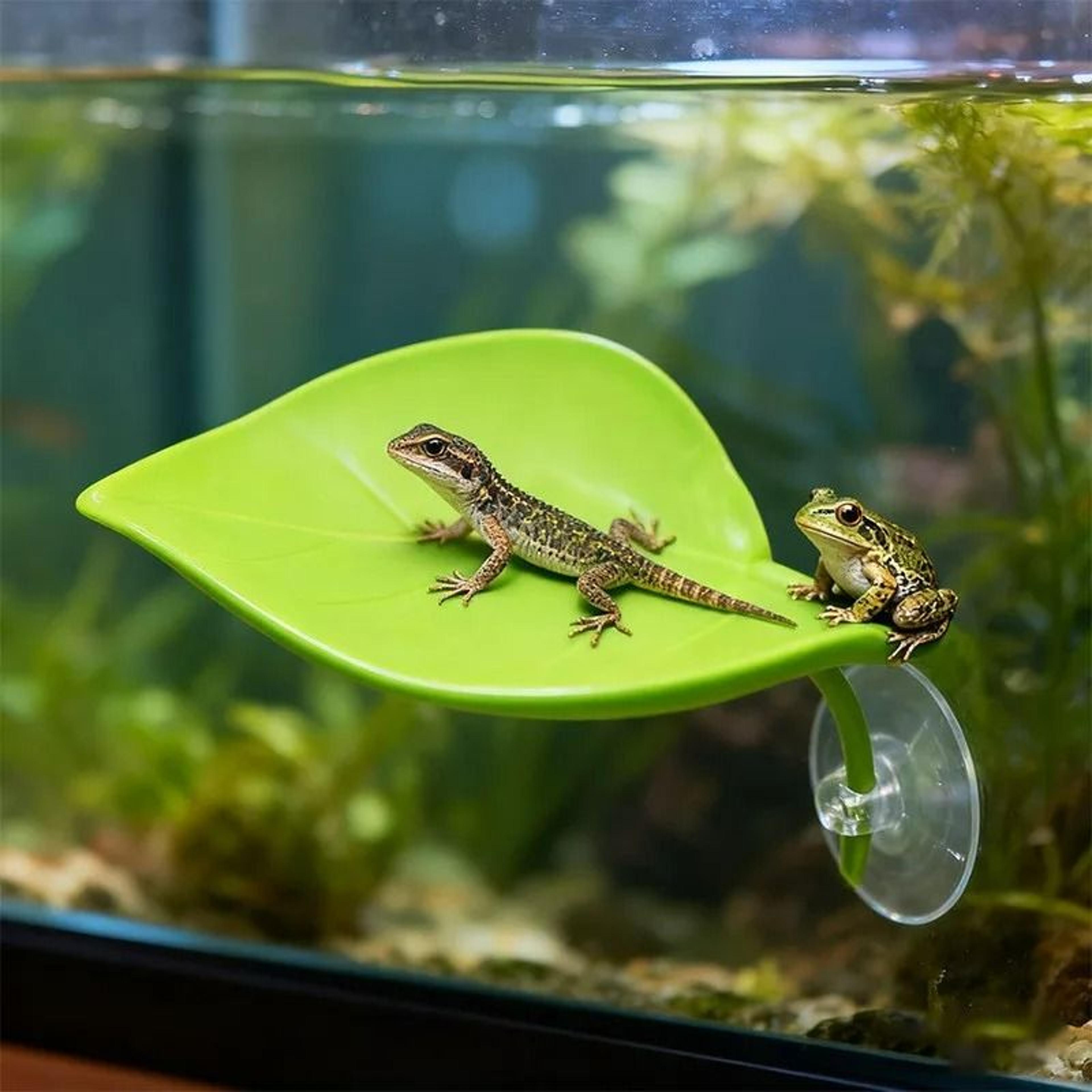 simulated reptile basking leaf & resting terrace