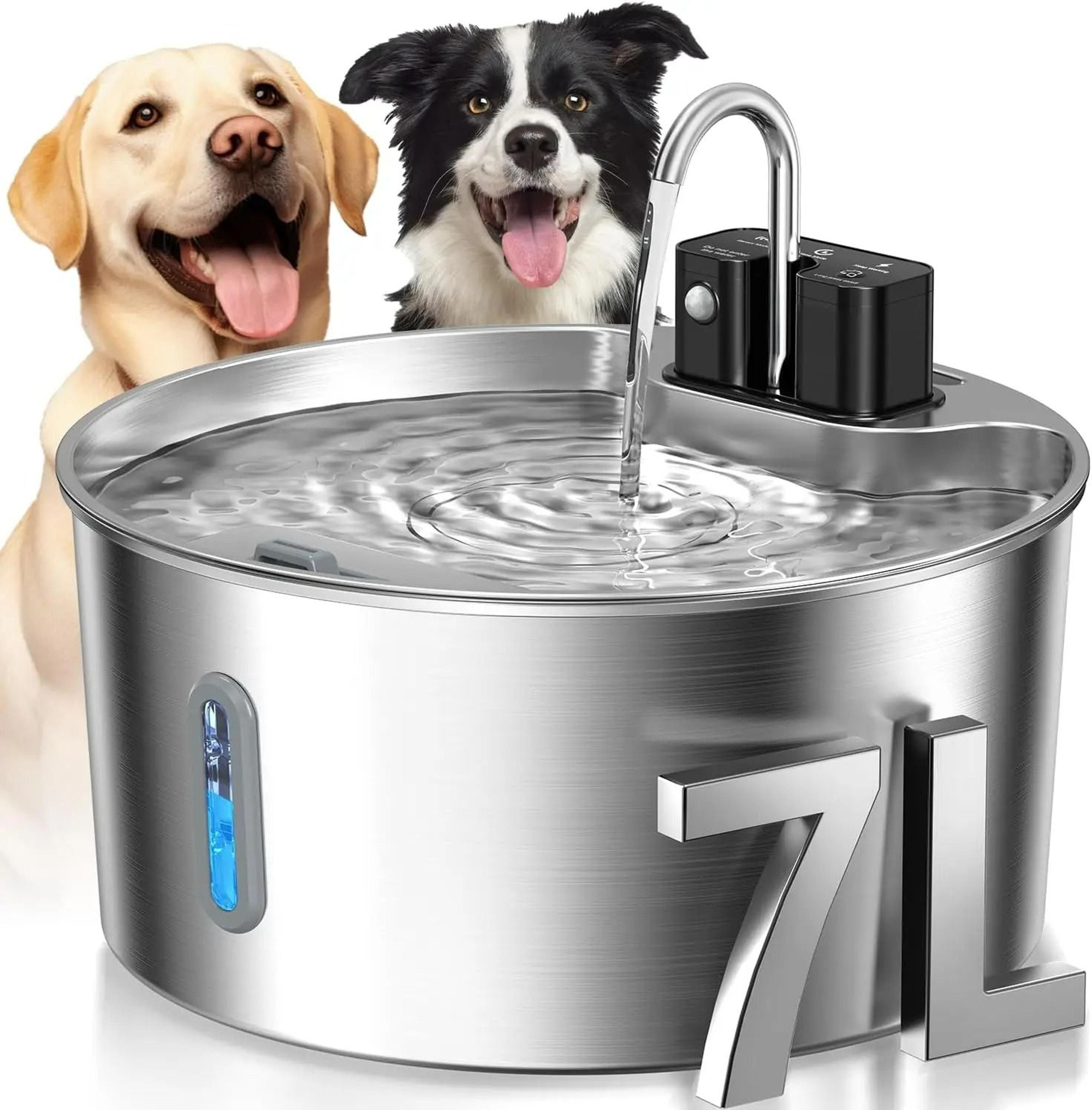 rechargeable stainless steel wireless pet water fountain