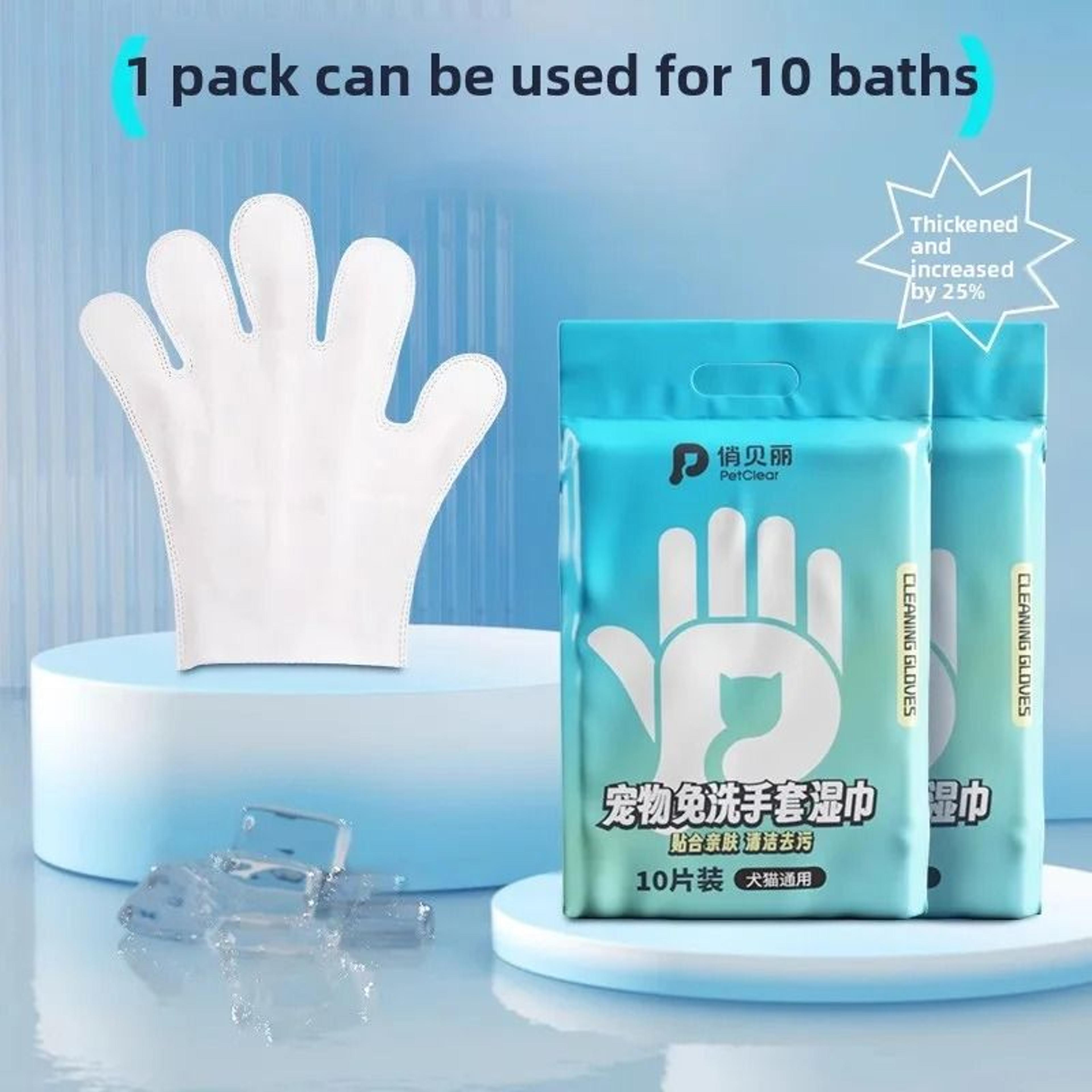 5-finger deodorizing grooming glove wipes