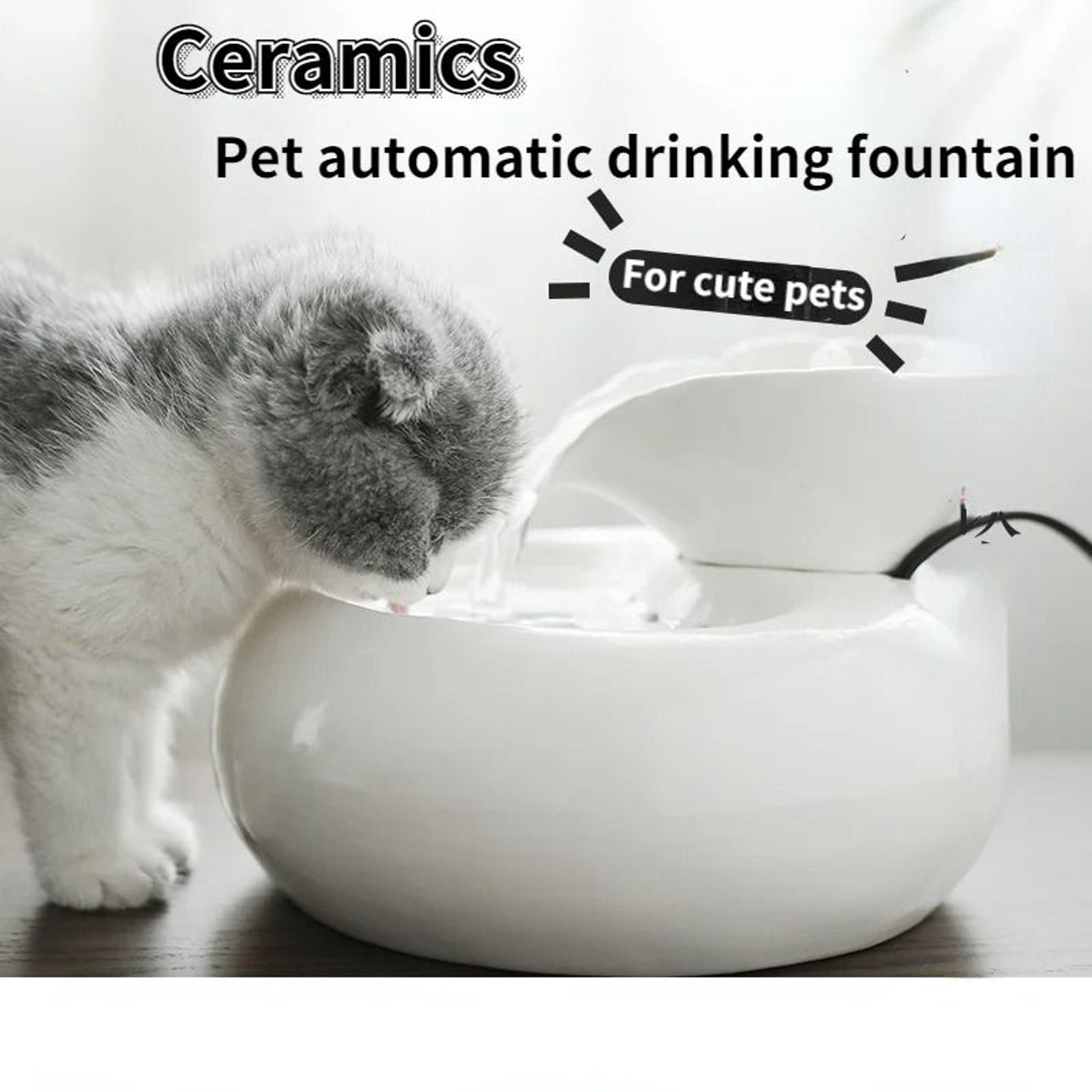 premium leaf-design ceramic automatic pet water fountain