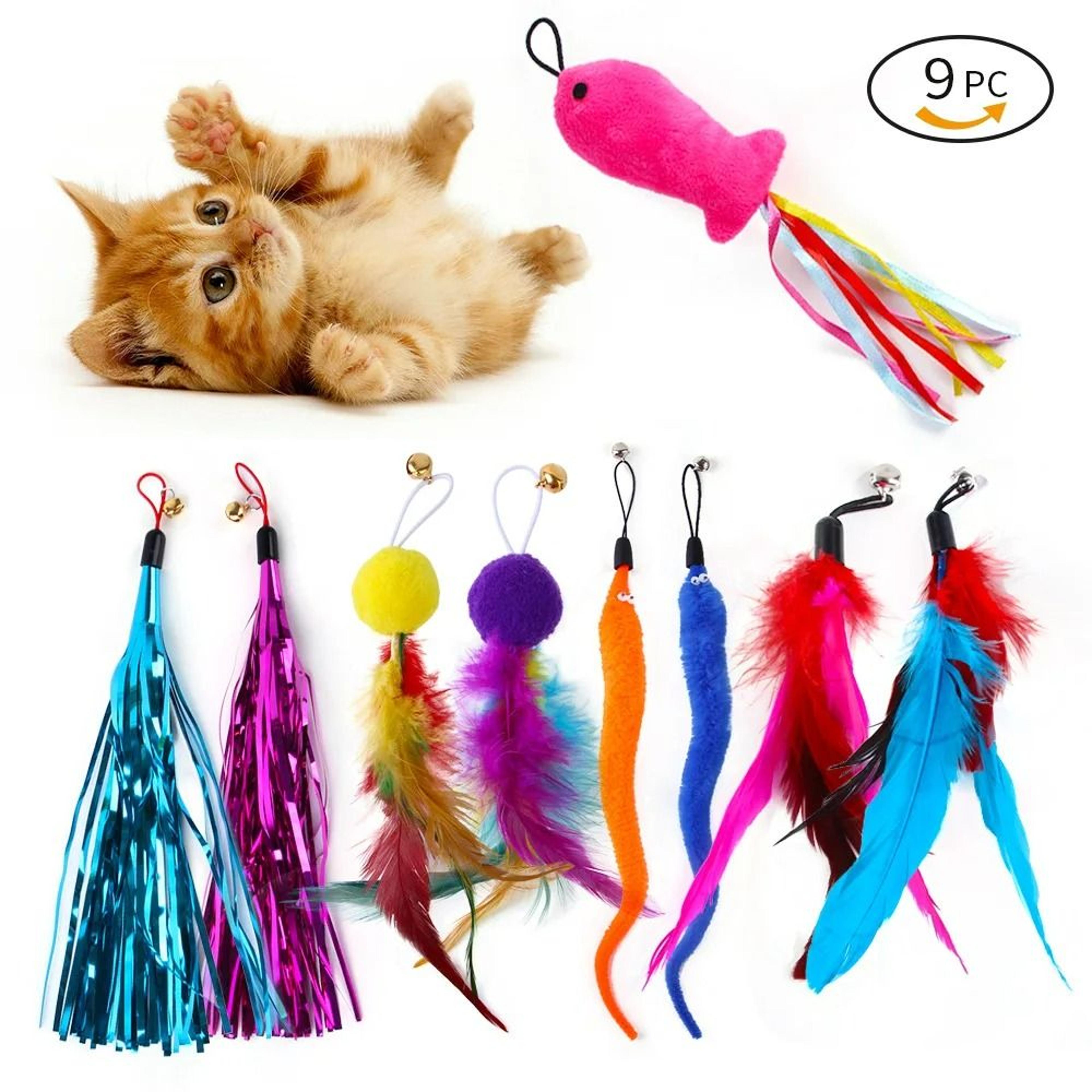 9-piece multi-texture feather & tassel replacement set
