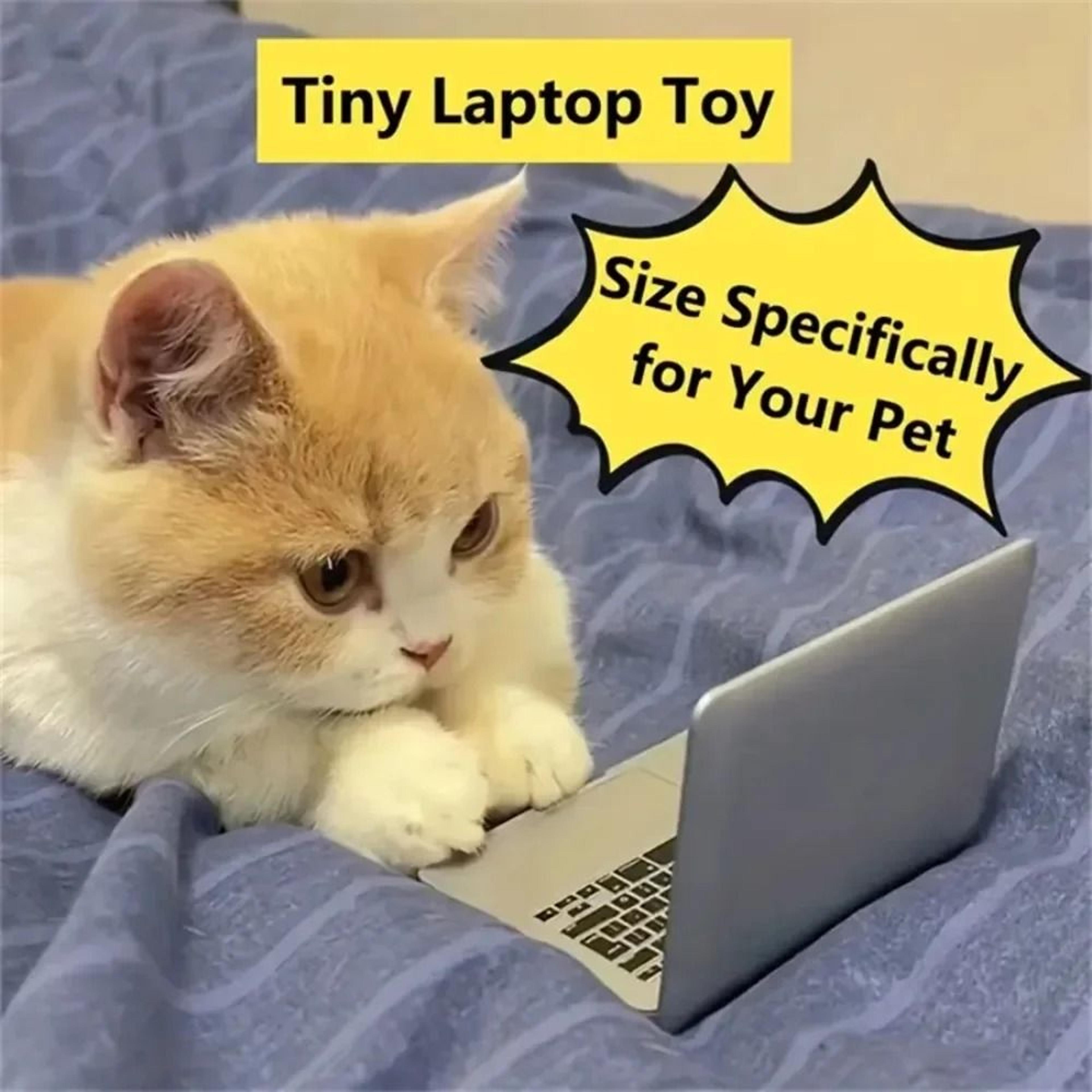 mini interactive "meowbook" toy cat laptop