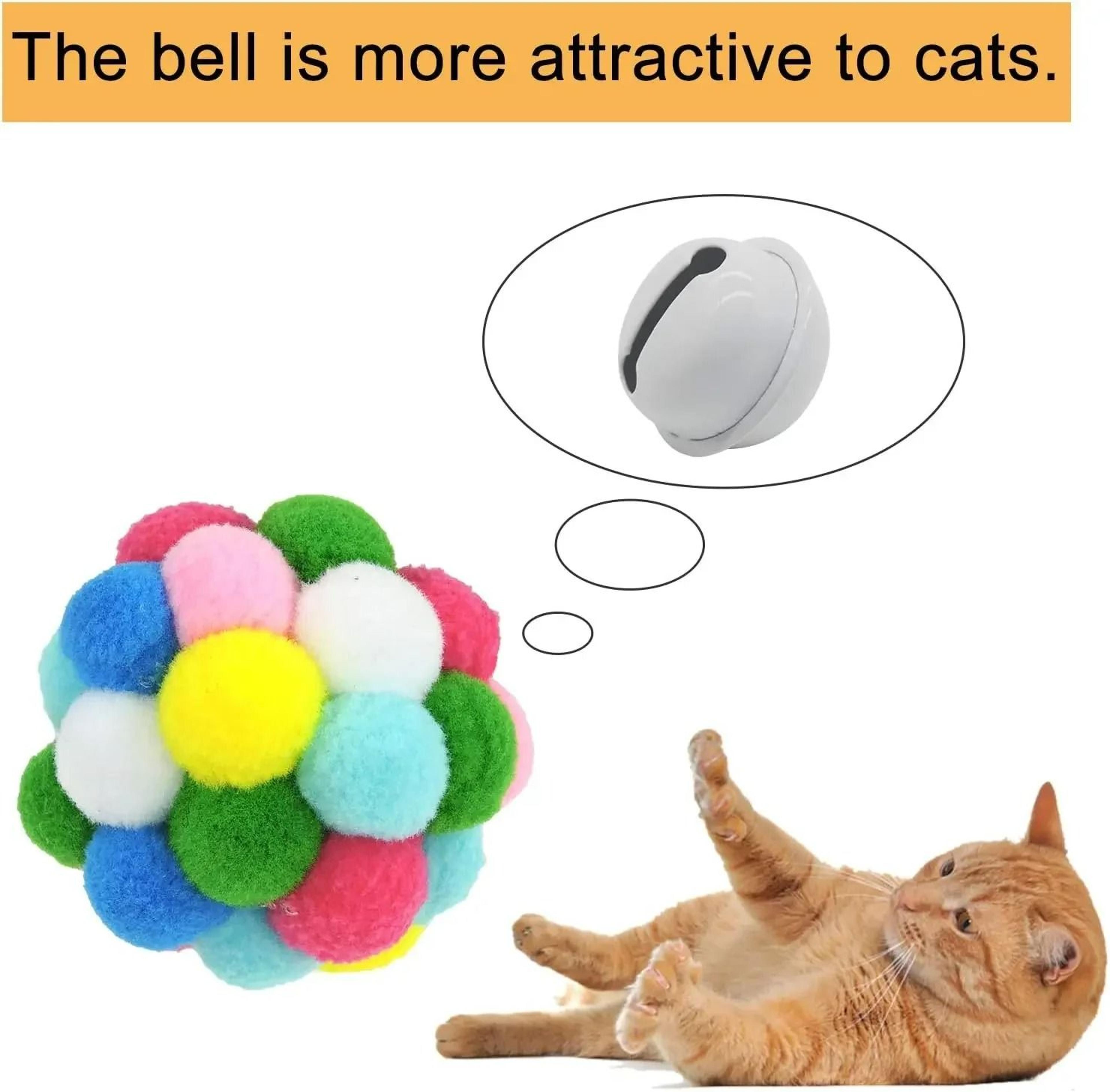 60 piece interactive cat toy ball mega set with bell poms and tinsel sparkles