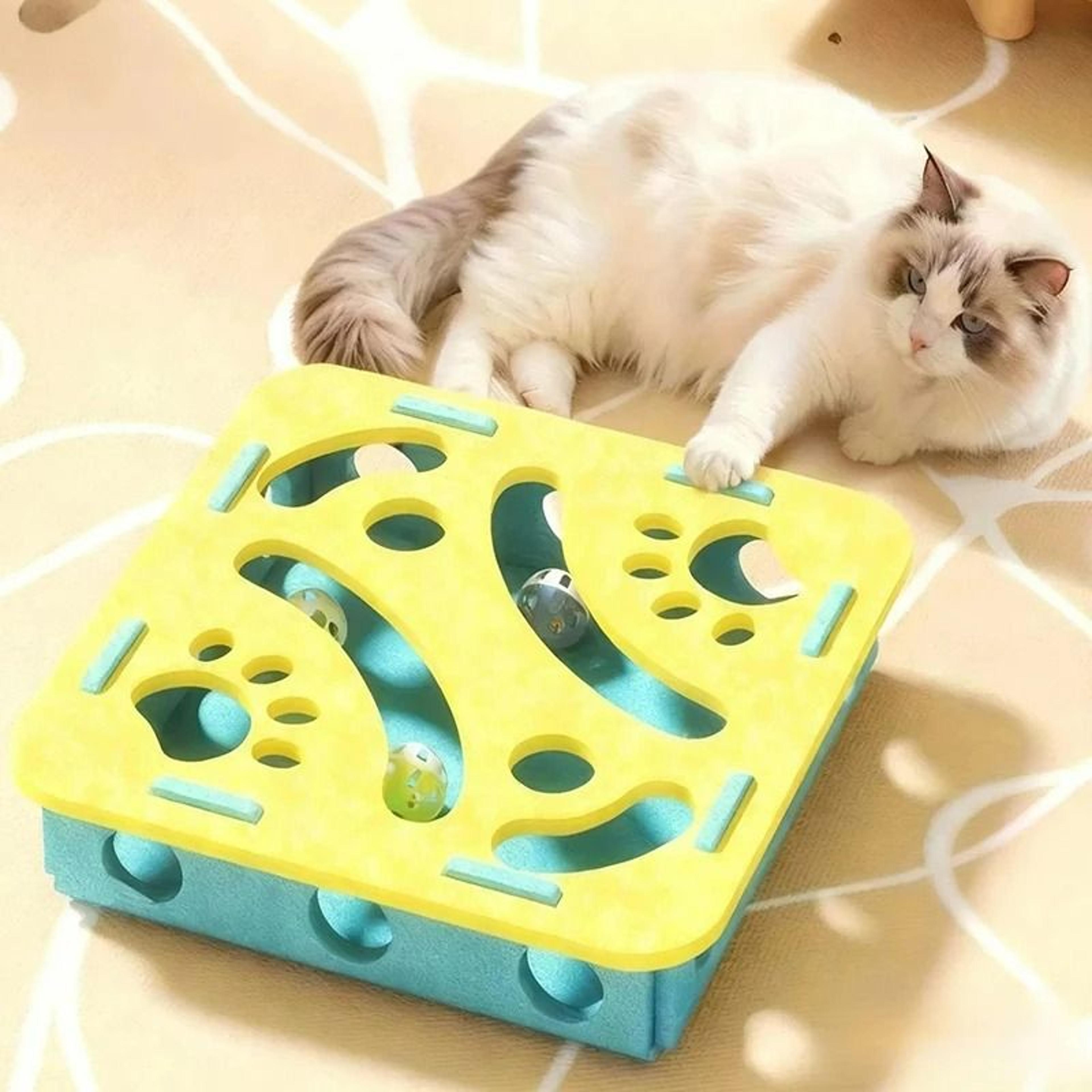 interactive felt box cat tunnel with plush toy ball for indoor exercise