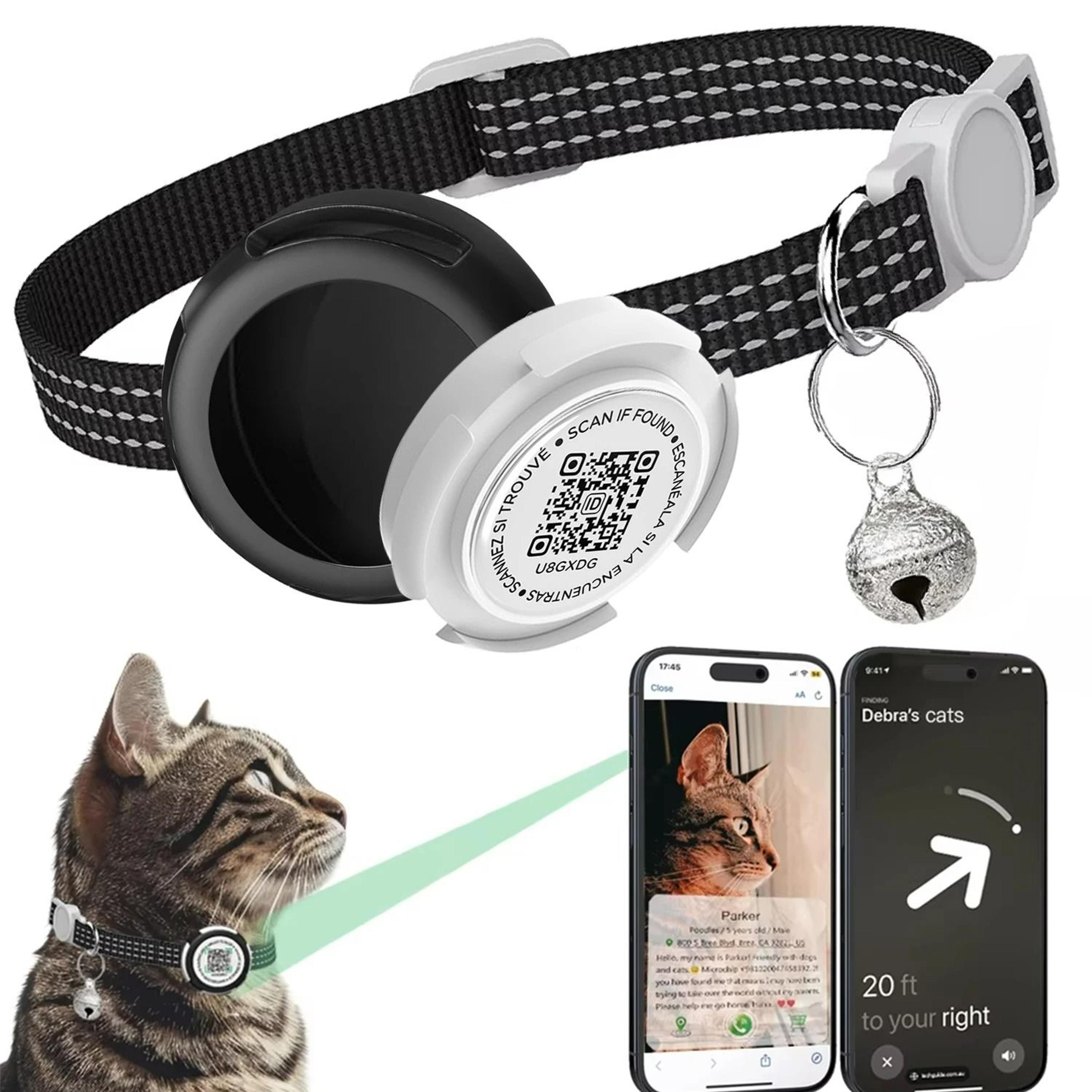 reflective qr-coded tracking collar with integrated airtag holder
