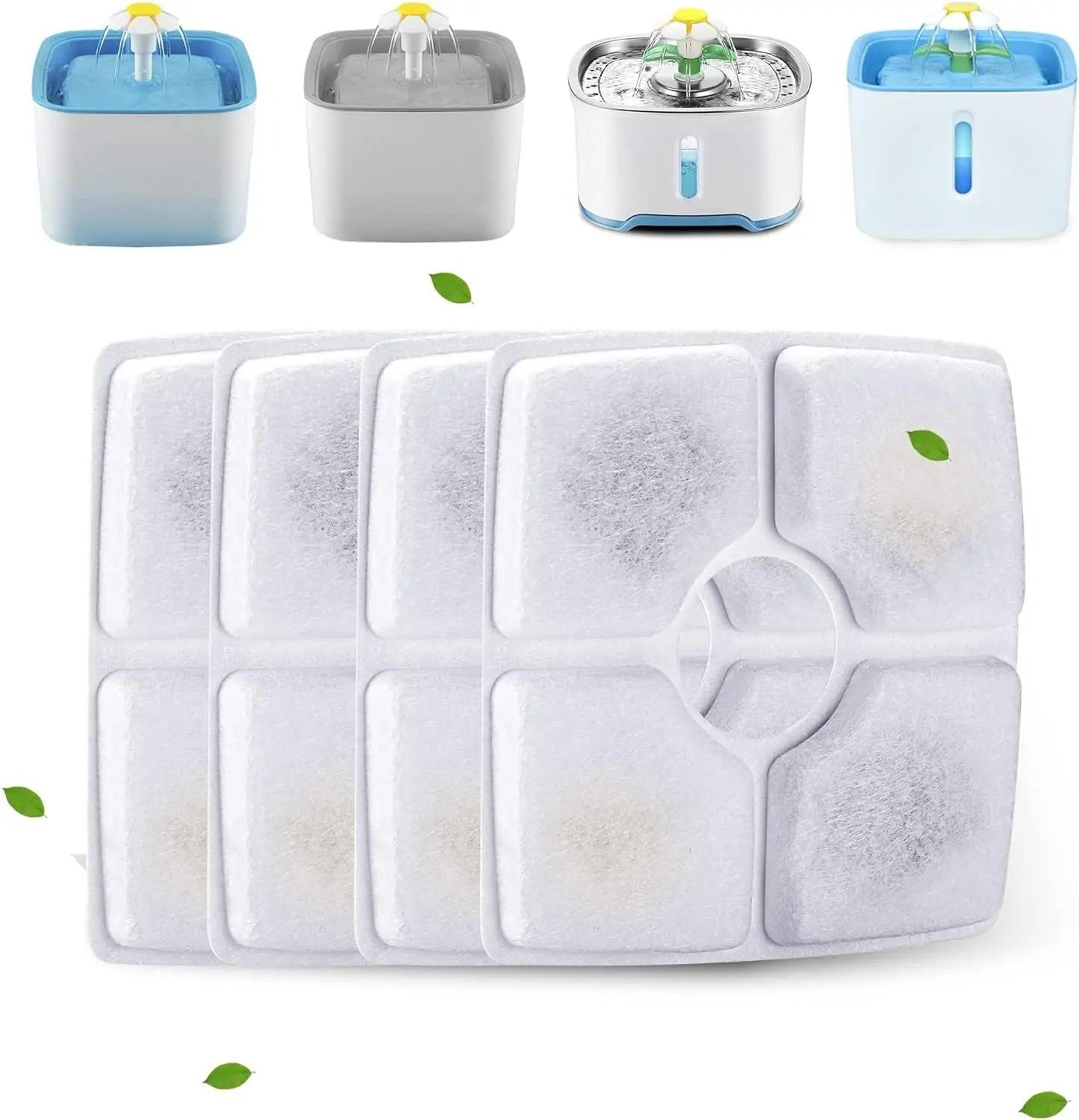 square replacement fountain filters – 4-piece triple-action filtration set
