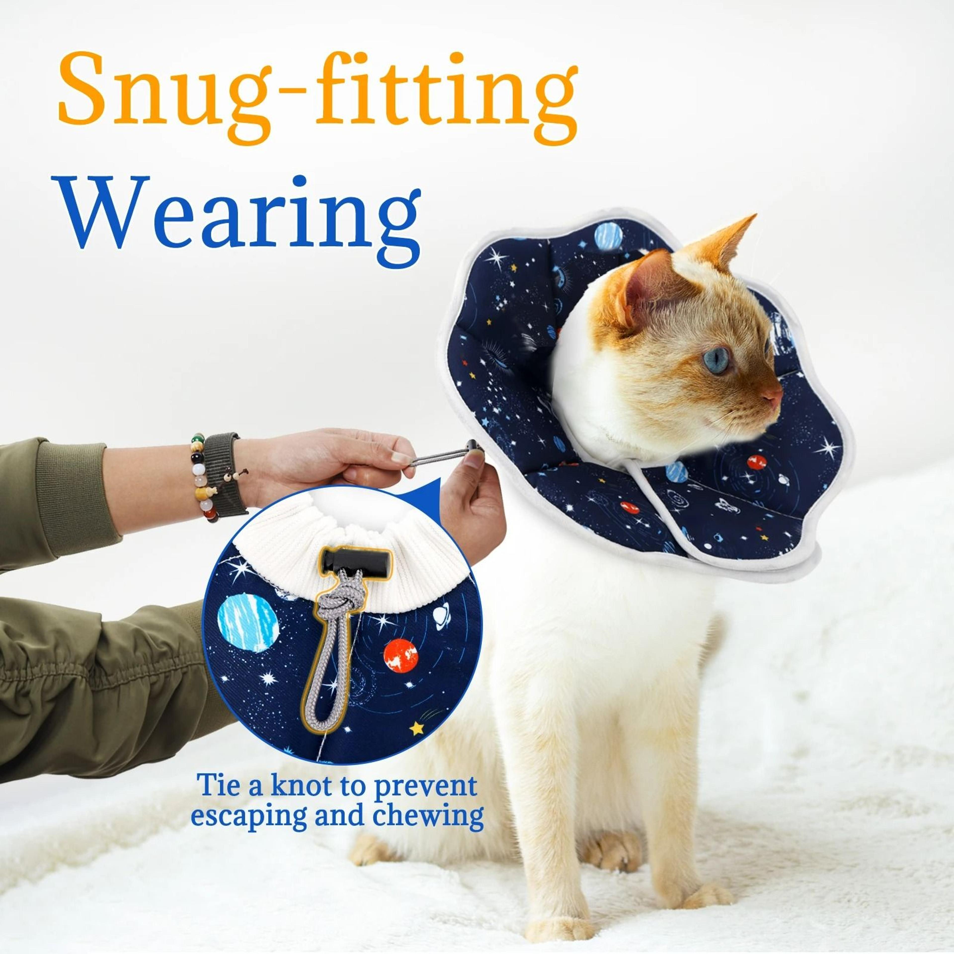 soft lightweight cat recovery collar – adjustable anti-lick cartoon protective elizabethan cone
