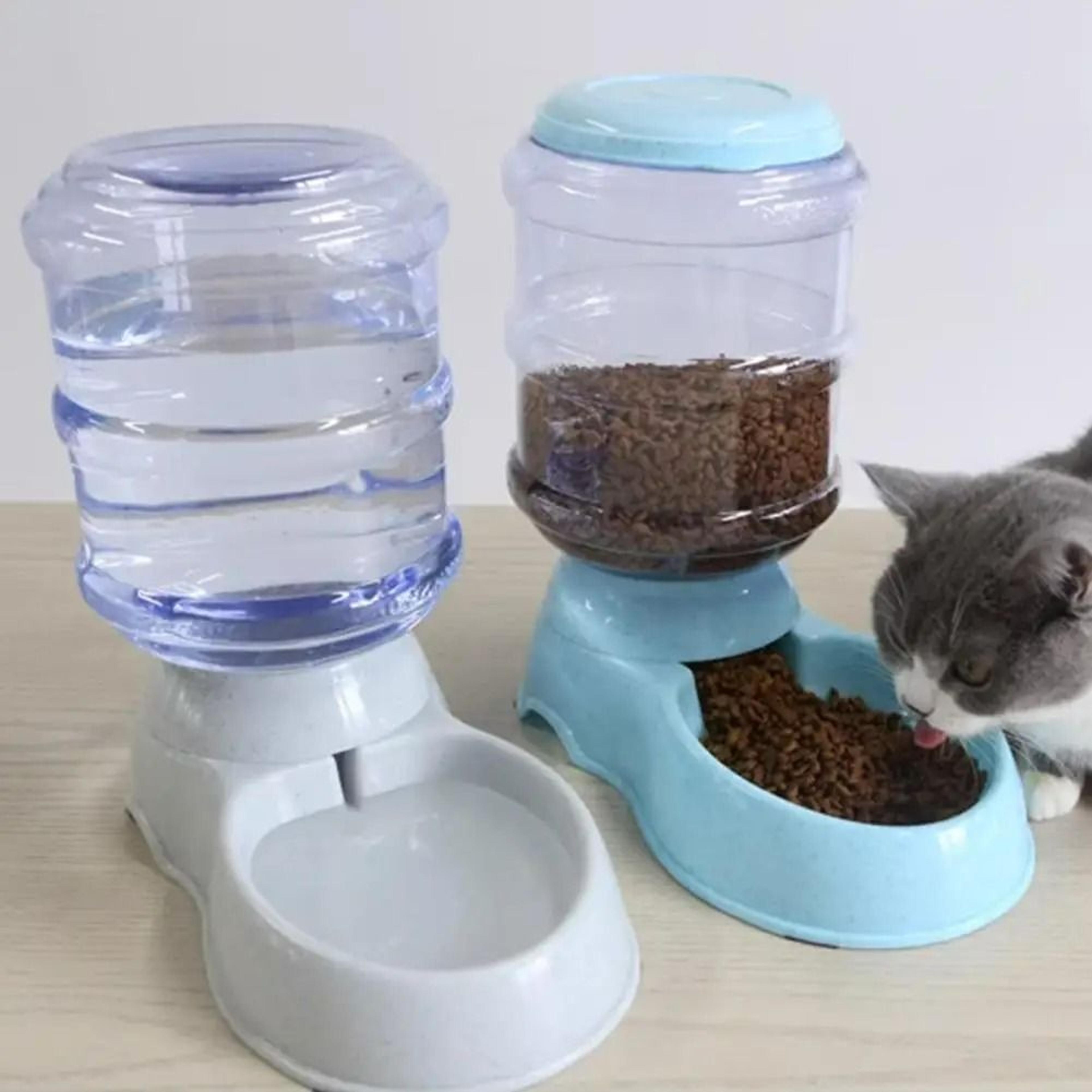 3.8l large capacity automatic pet feeder & water fountain combo