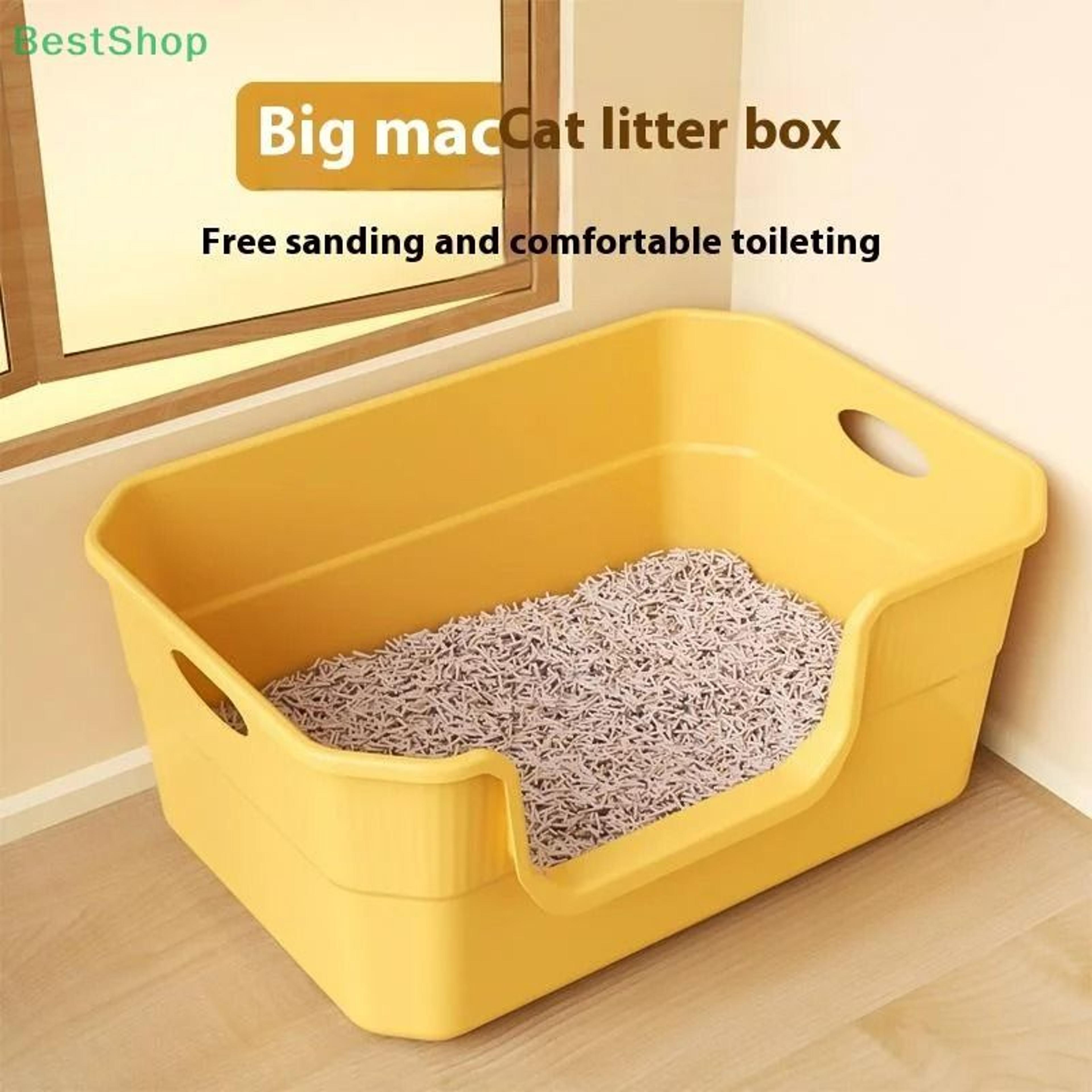 extra-large high-sided semi-enclosed open cat litter box