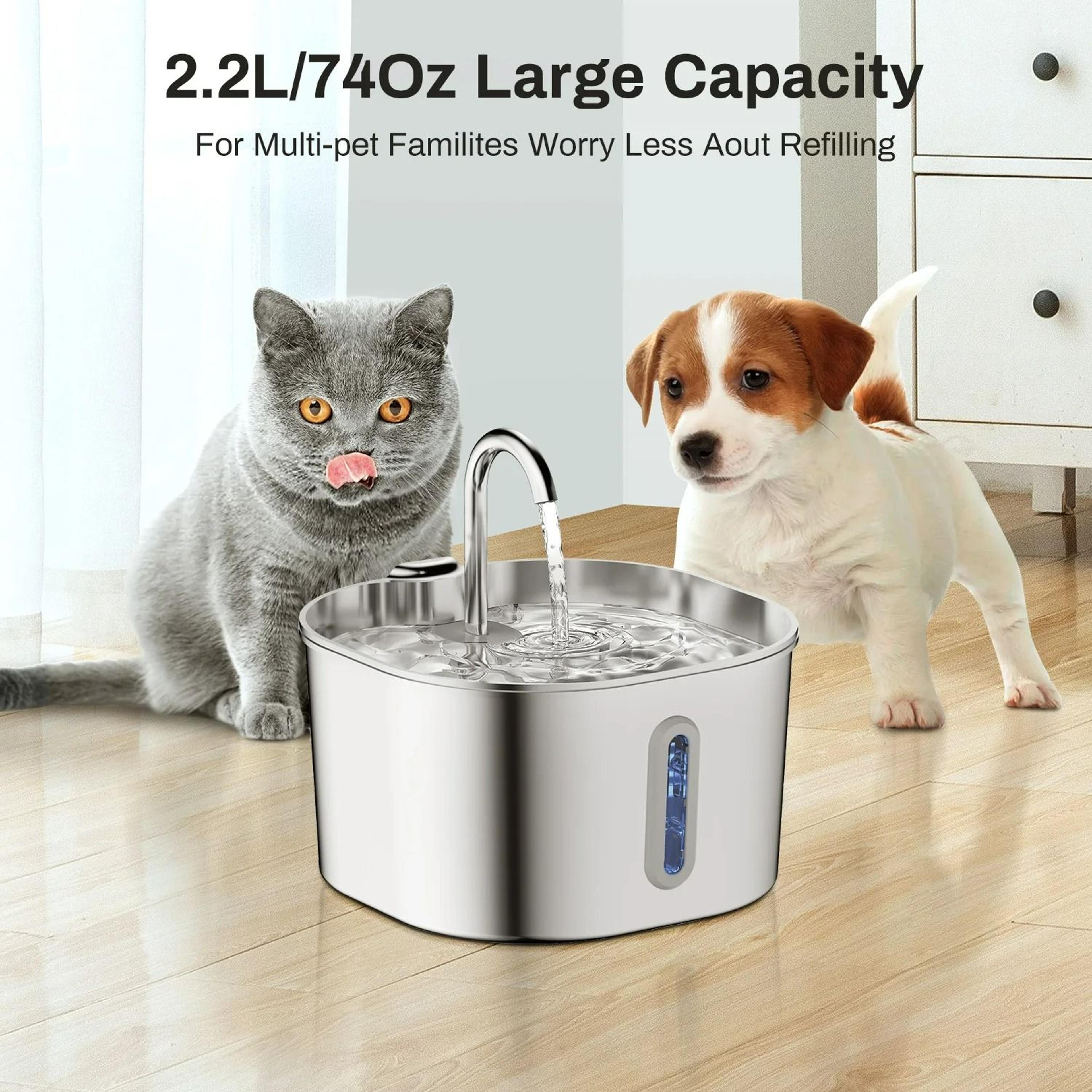 automatic stainless steel quiet cat fountain